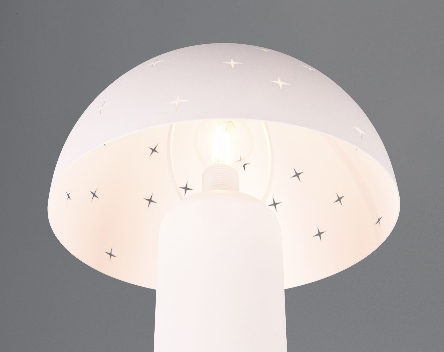 Lampe de table stylée Blanc Métal E14 32,5 cm Étoiles