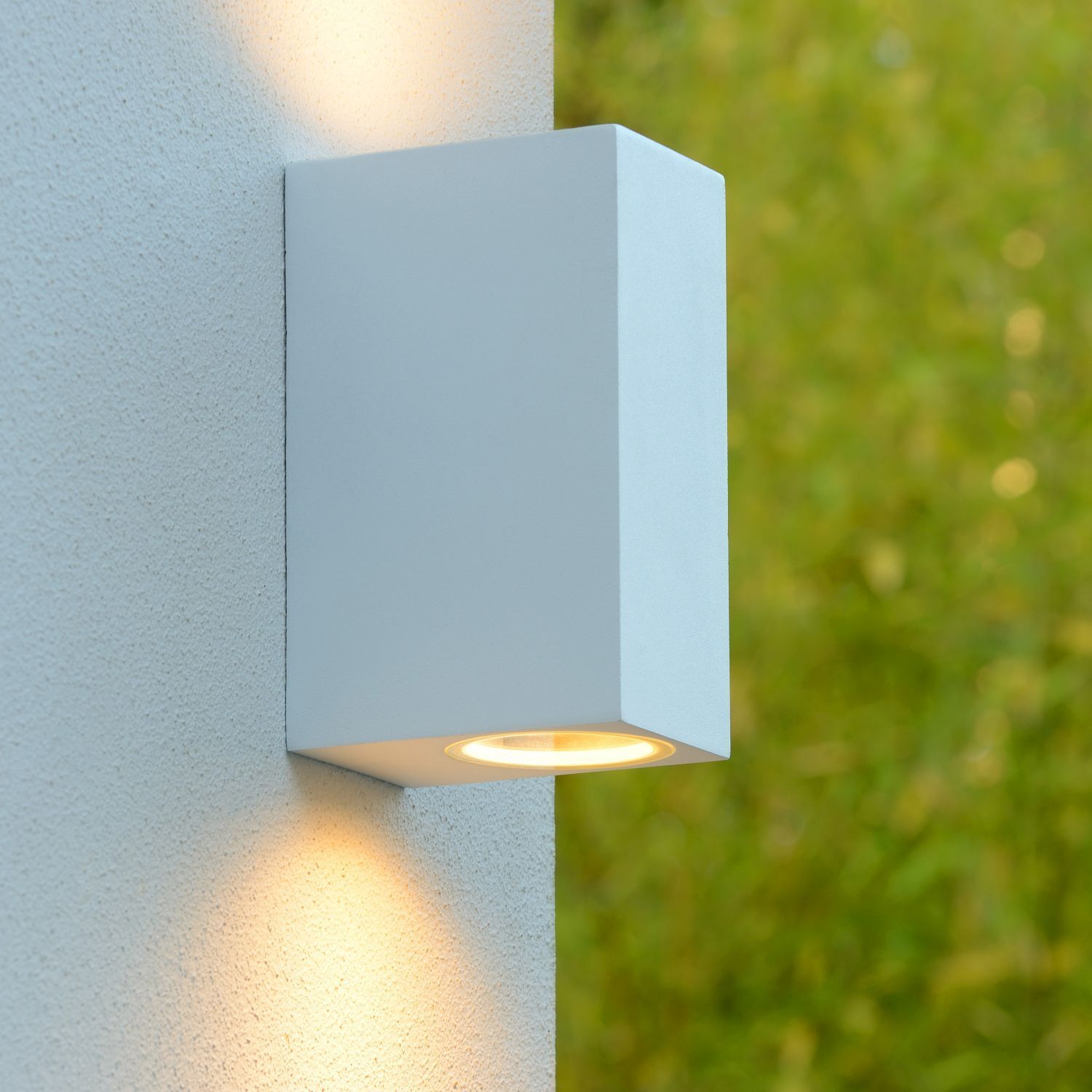 Außenwandleuchte Up Down Weiß 3000 K IP44 H:15 cm Postfach