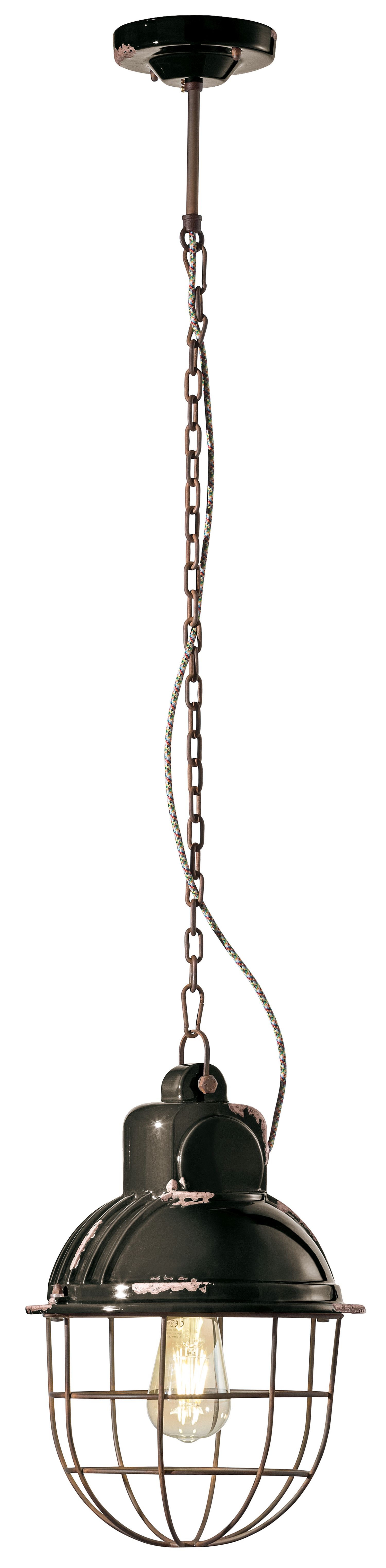 Hängeleuchte Metall Keramik E27 Ø 26 cm H: max. 115 cm