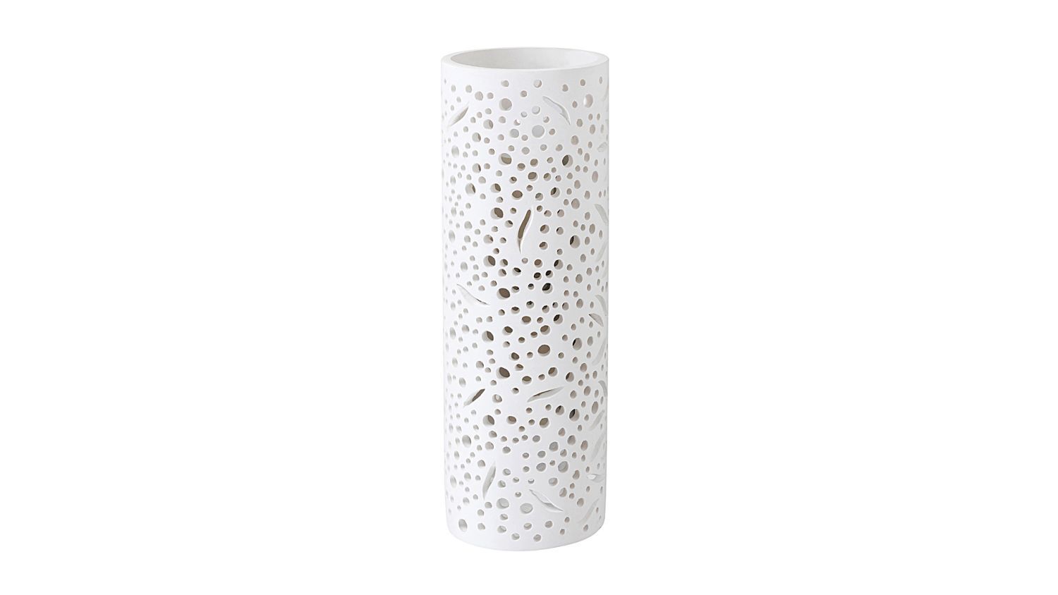 Wandlampe Weiß Metall Gips löchrig Ø12cm dekorativ Krug, Töpferei, Vase, Zylinder, Porzellan