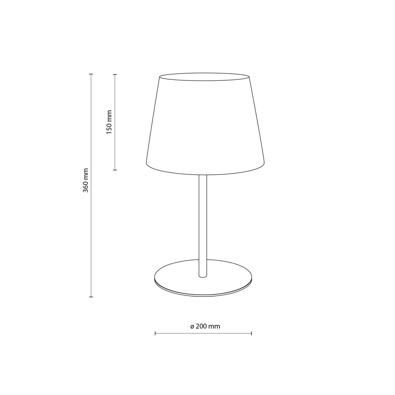 le35064-schlichte-tischleuchte-schwarz-e27-h36cm-leuchte-nachttisch-tischlampe-5 Stehlampe, Lampenschirm, Rund, Metallbasis, Maße: 360x200mm