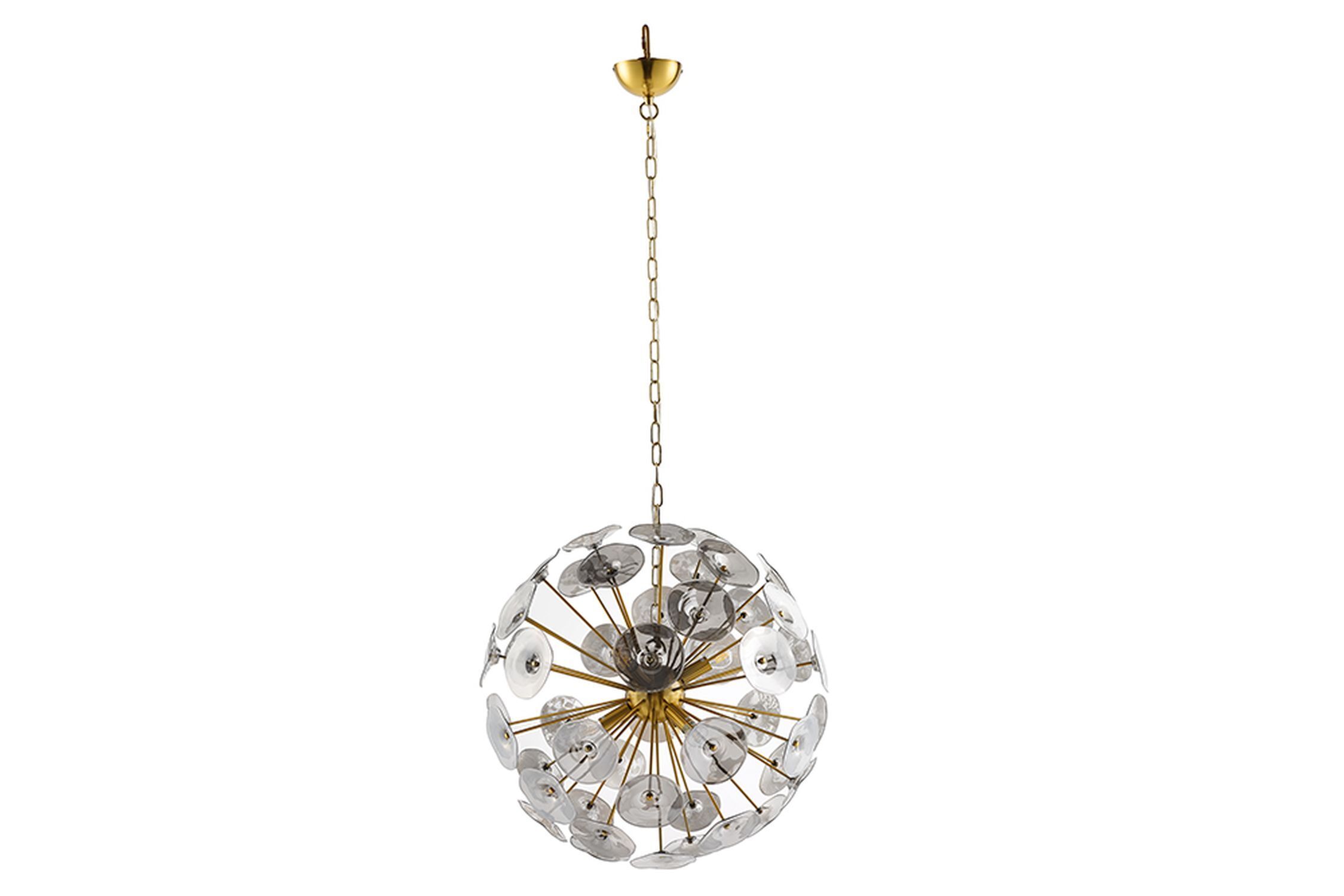 Runde Hängelampe Kugel Glas Metall 5-flammig in Gold Leuchter, Lampe, Zubehör, Diamant, Schmuck