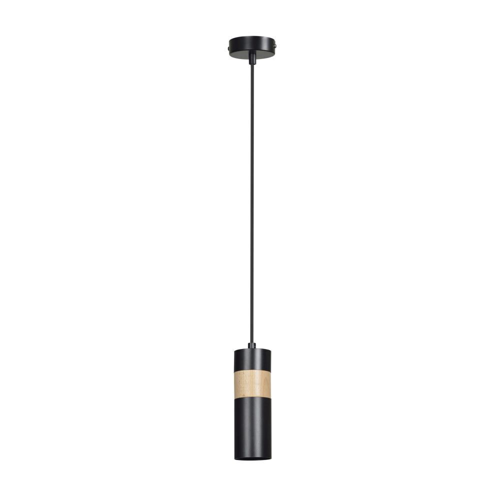 Lampe à suspendre Noir Scandinave Métal Bois GU10