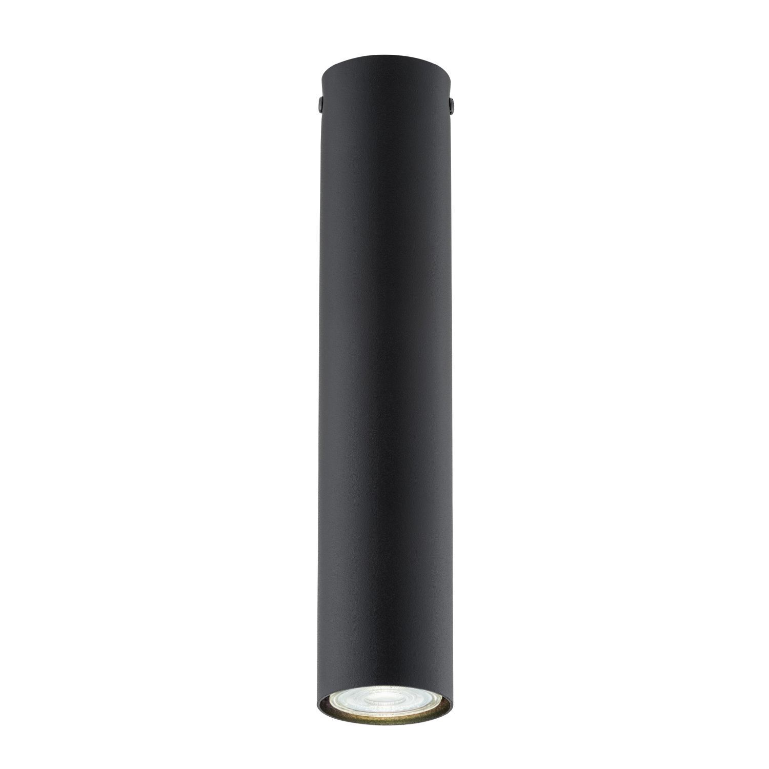 Plafonnier Noir Ø 6 cm H : 30 cm Métal GU10 Apparent