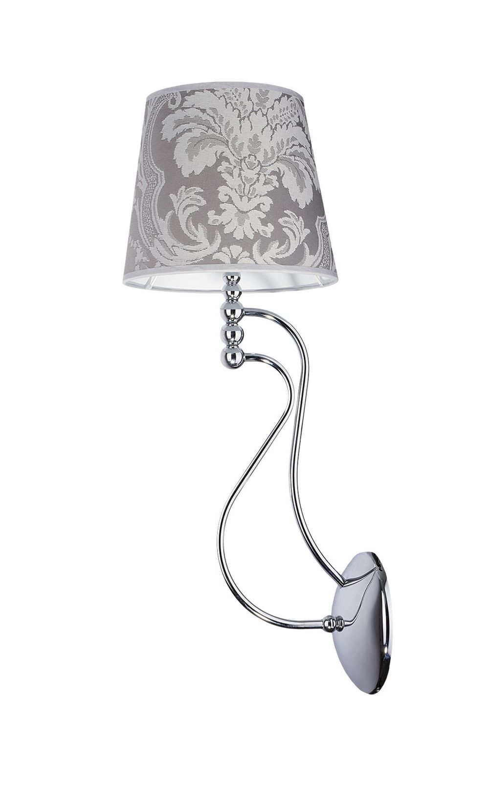 Wandlampe MARESSA H:57cm Grau Chrom Wandleuchte