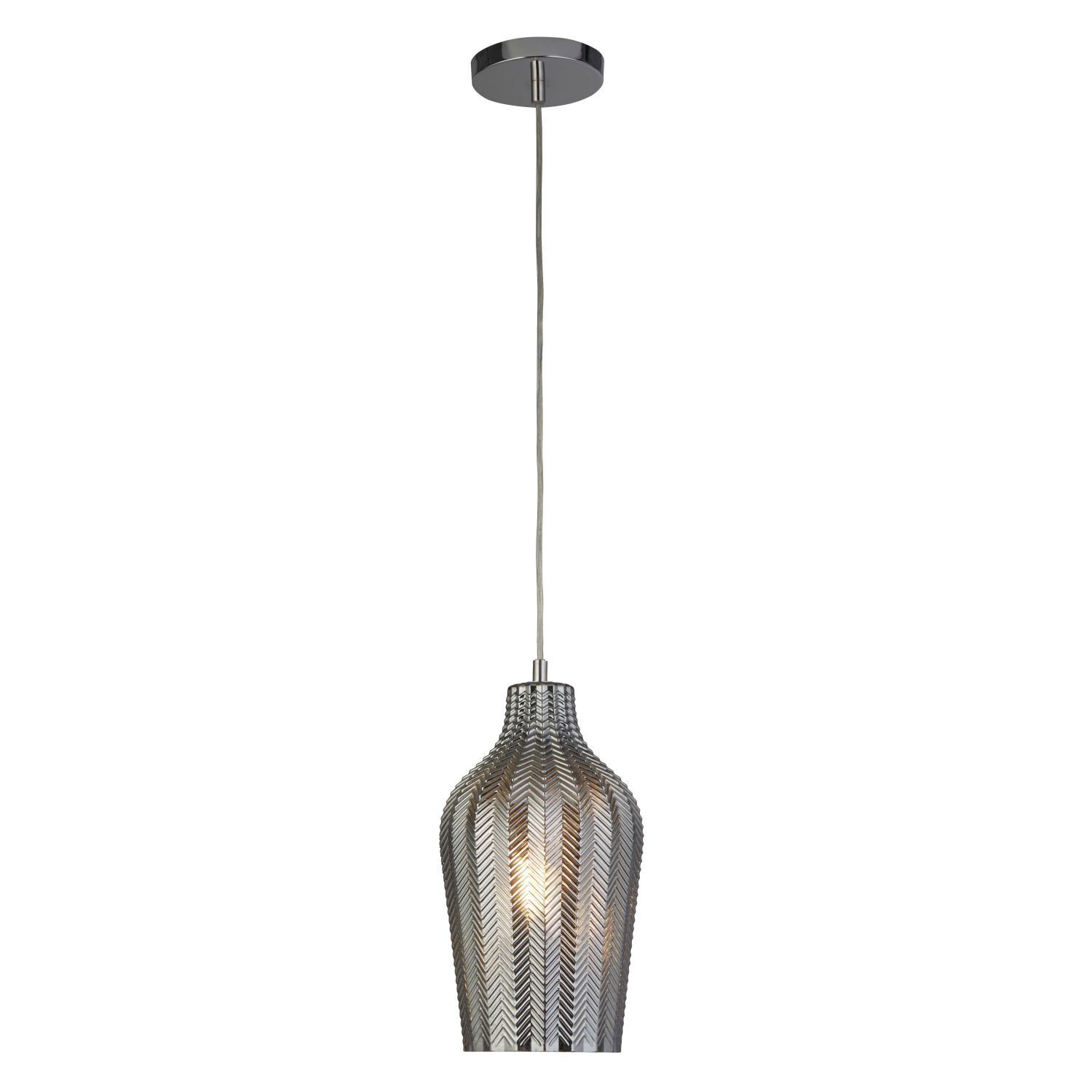 Hängeleuchte Rauchglas E27 Ø 17,5 cm Chrom Grau BRODY