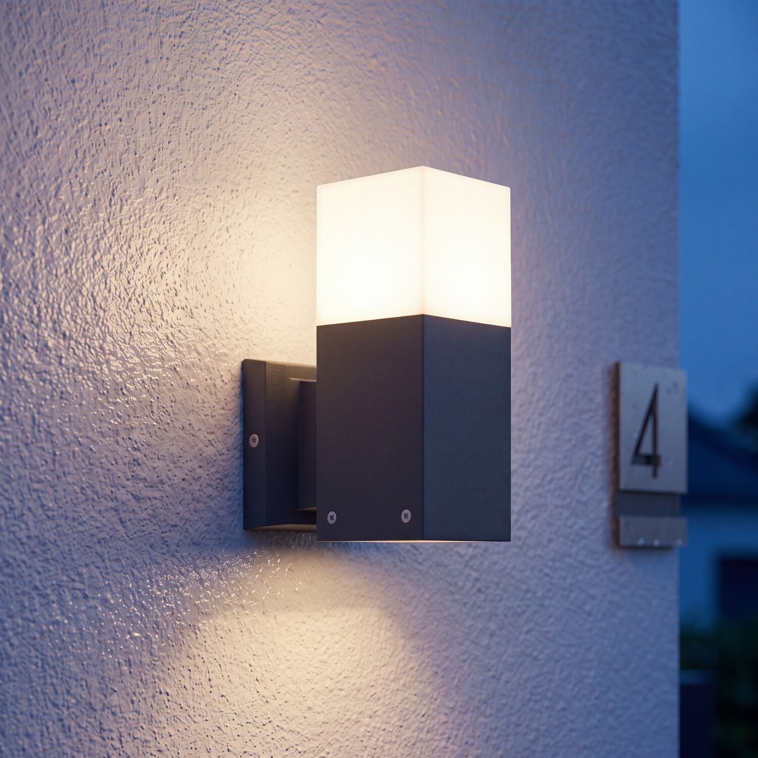 aussen-wandleuchte-aussenlampe-awerne-1-flammig-anthrazit-modern-66-1 Außenleuchte, Wandleuchte, LED-Lampe, kubisch, dunkelgrau