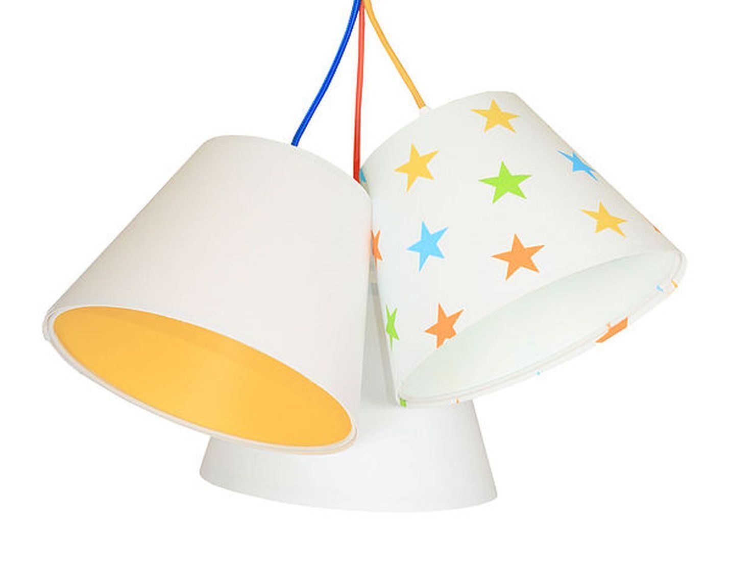 Kinderlampe Hängelampe Weiß Orange Sterne Stoff