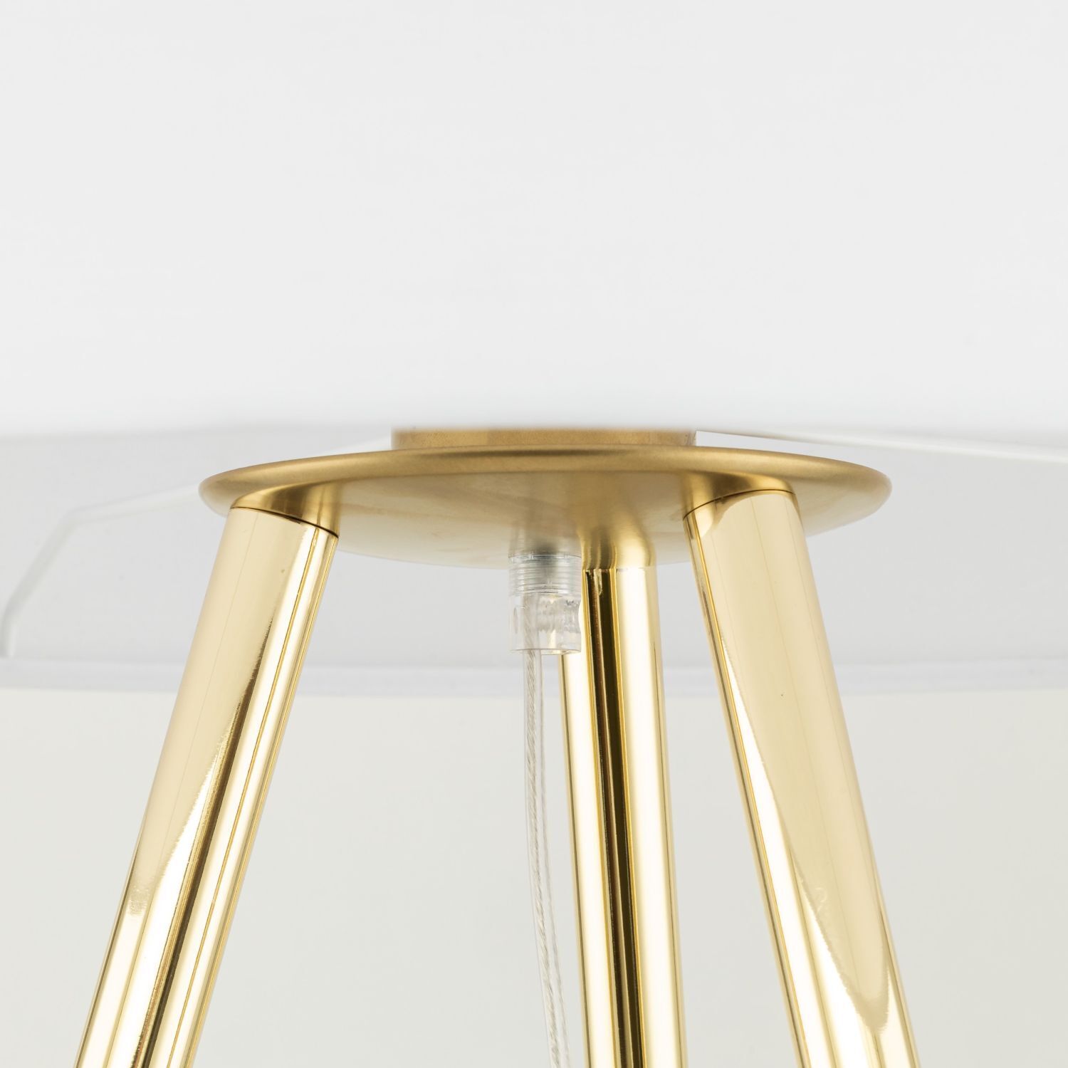 Stehlampe Wohnzimmer 160cm Metall Stoff E27 Gold Weiß Dreibein Moebel, Barhocker