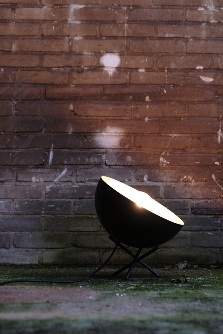Tischlampe Grau Metall Gold Ø40cm Premium LARINO