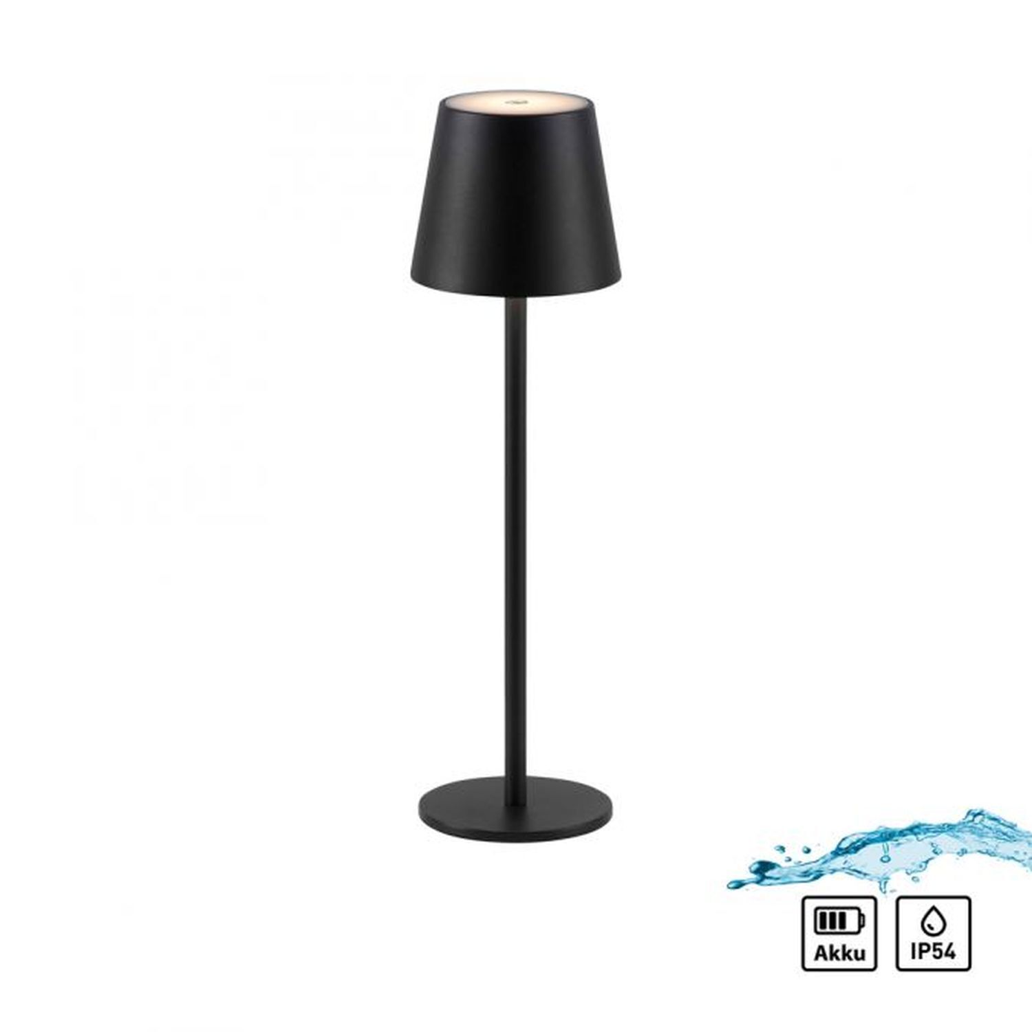 Lampe de table LED rechargeable Métal IP54 Touch Variation 320 lm