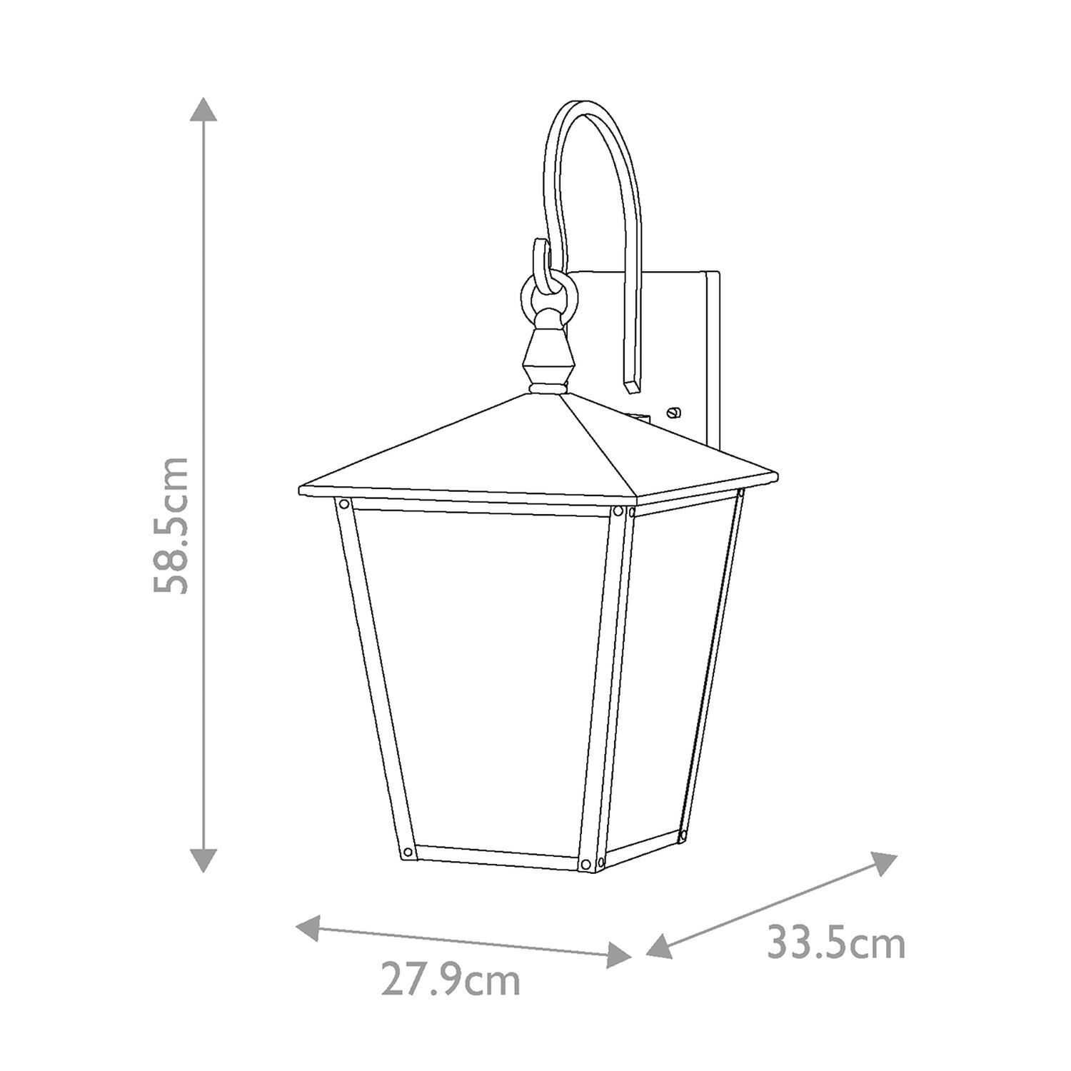 Außenleuchte Wand Vintage H: 58,5 cm IP44 E14 Schwarz laterne, außenleuchte, wandlampe, metalllampe, hängende laterne