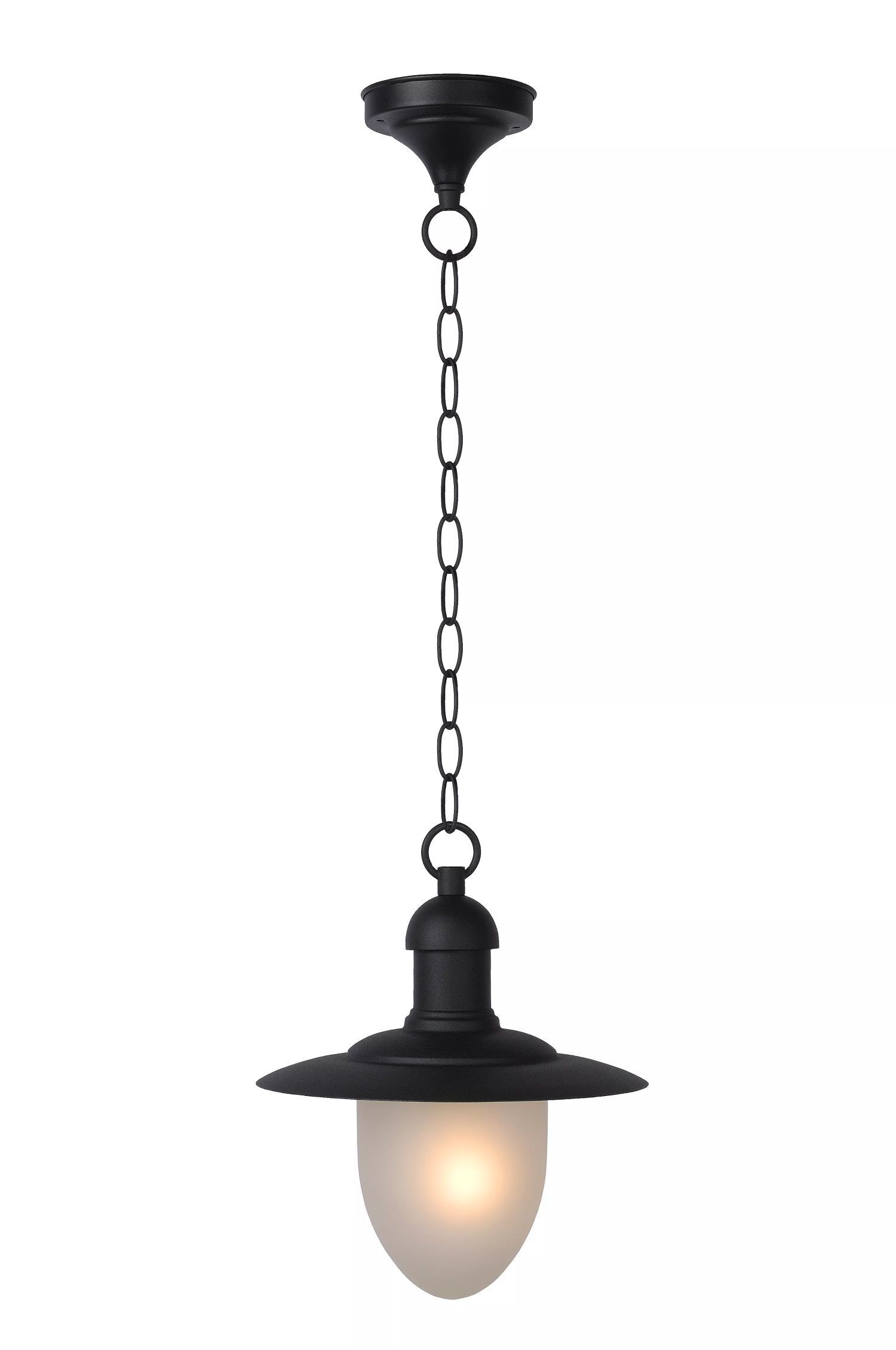 Hängelampe außen Metall Glas Schwarz IP44 Balkon