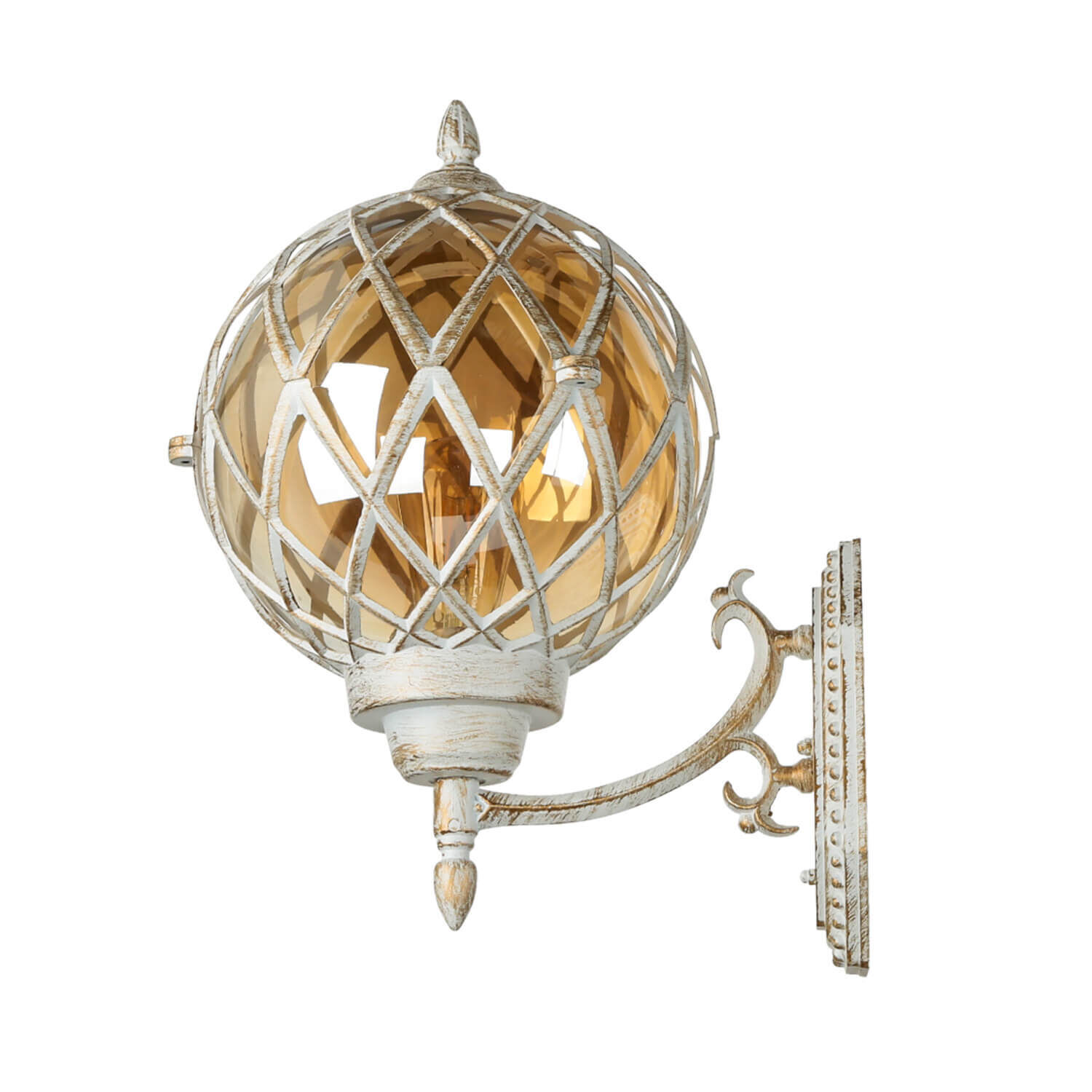 Lampe d'extérieur XL Blanc Or IP44 Boule d'abat-jour vintage Leuchte, Lampe