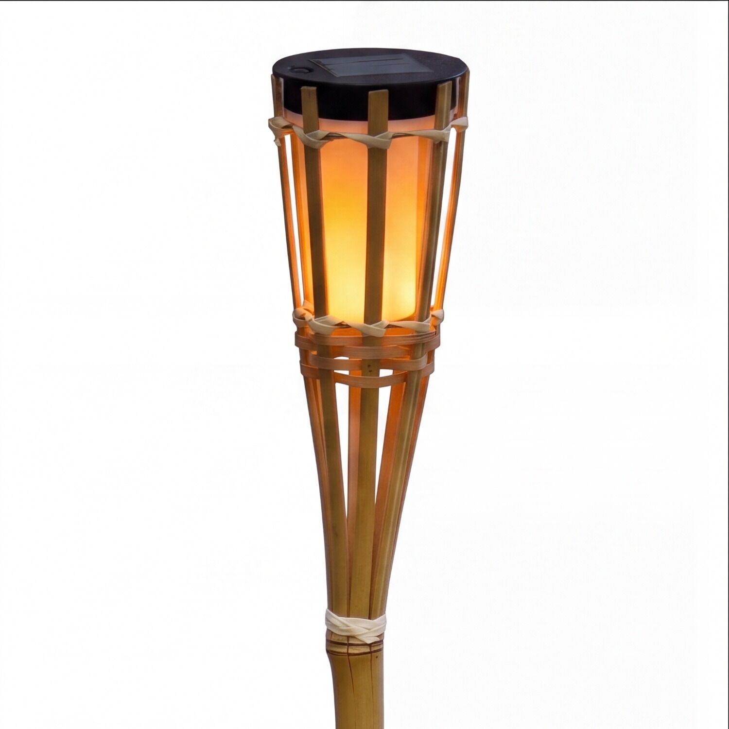 Tiki-Torch, Birkenholz, Im Außenbereich, Lampe, Stoffband