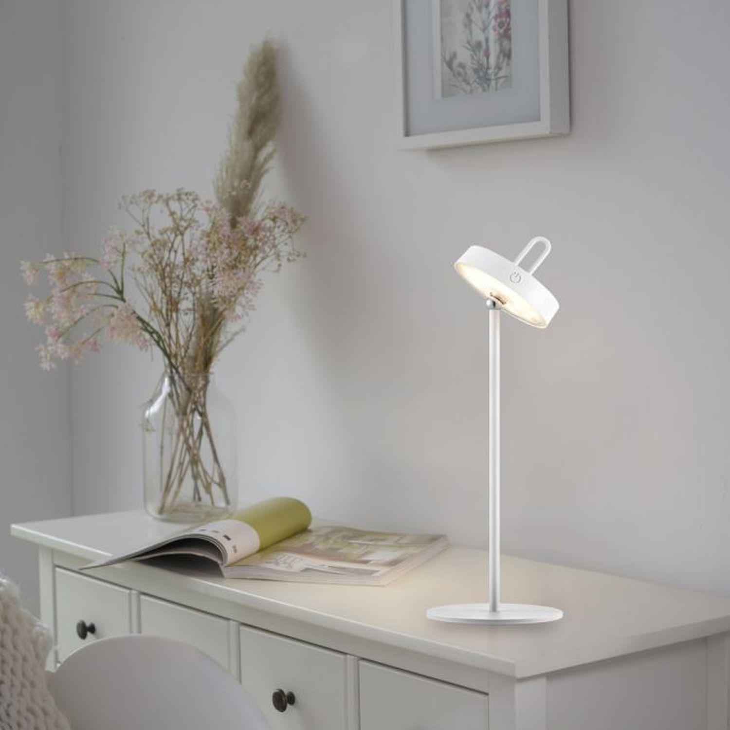 Lampe de table LED rechargeable Blanc Dimmer Touch IP44 47,2 cm Lampe, Mobiliar