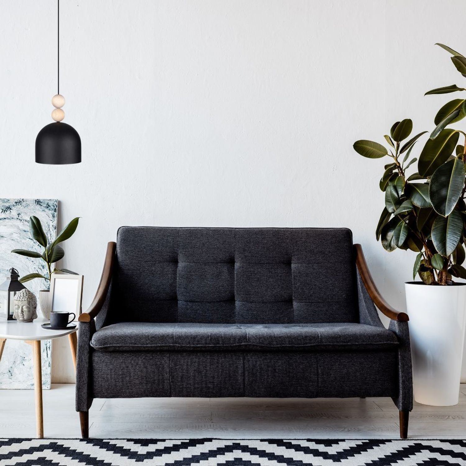 Moebel, Couch, Dekoration für Zuhause, Pflanze, Kissen