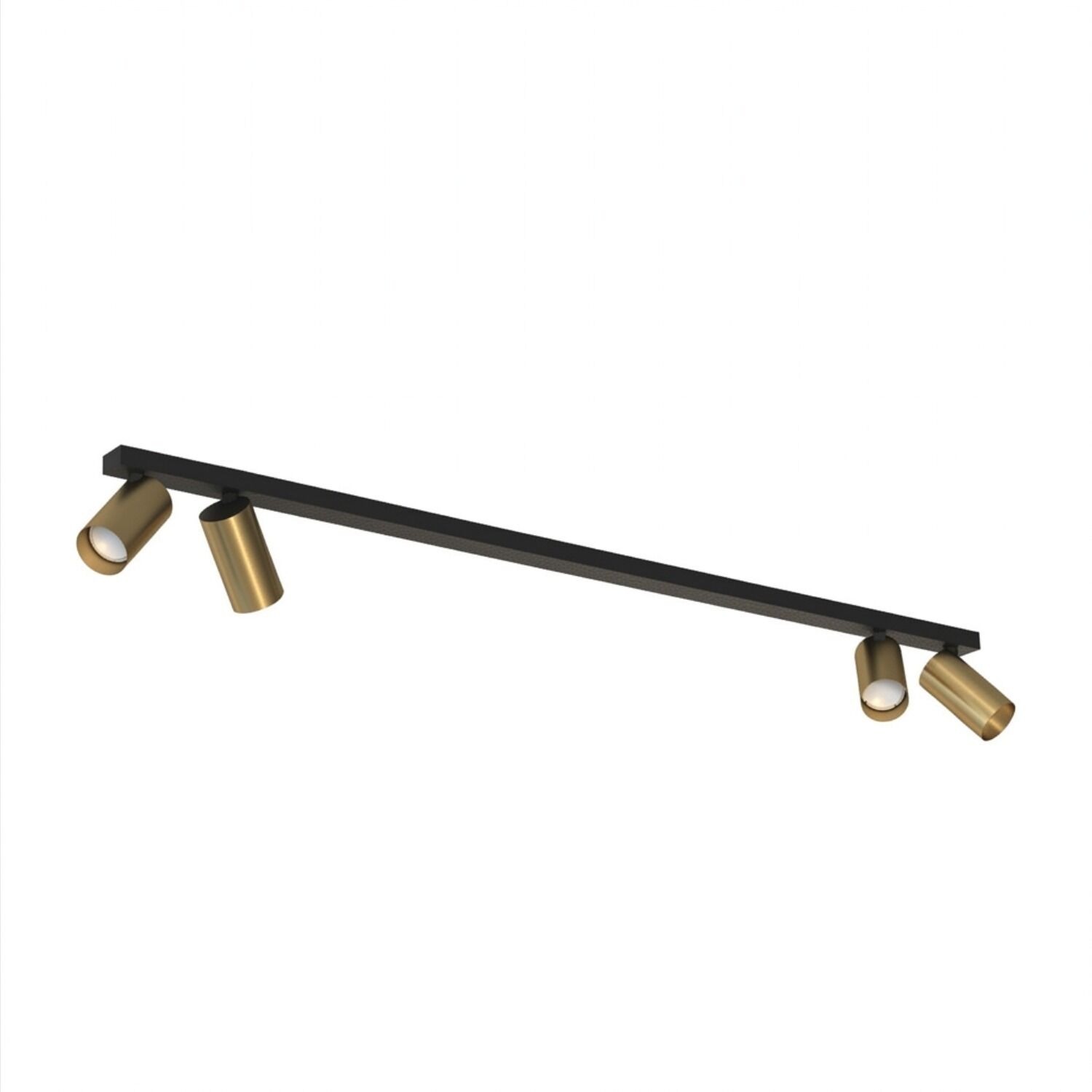 Spot de plafond orientable 118 cm de long 4x GU10 noir laiton