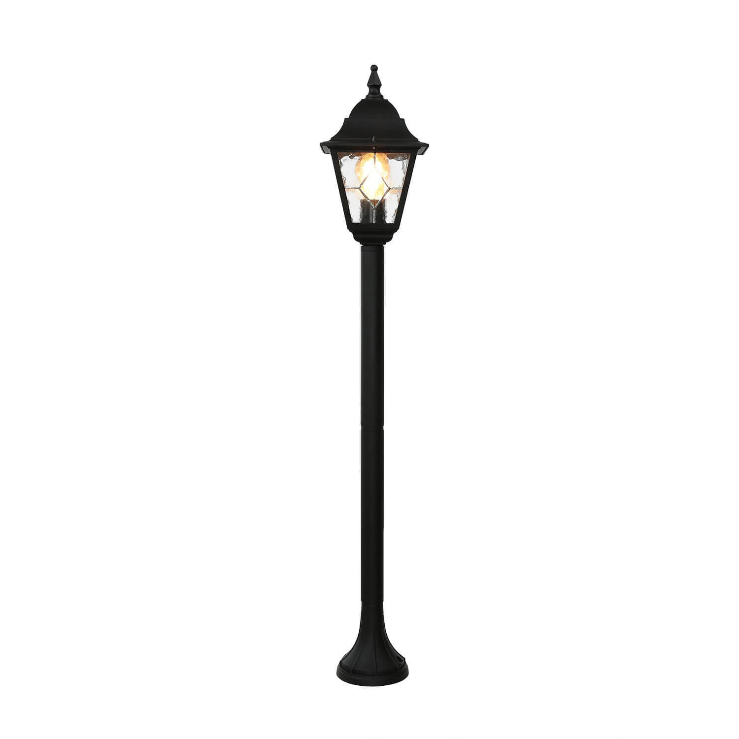 aussen-stehleuchte-wegeleuchte-leadworth-1-flammig-schwarz-rustikal-vintage-3 Straßenlaterne, Gartenlampe, Standleuchte, Schwarz, Glühbirne