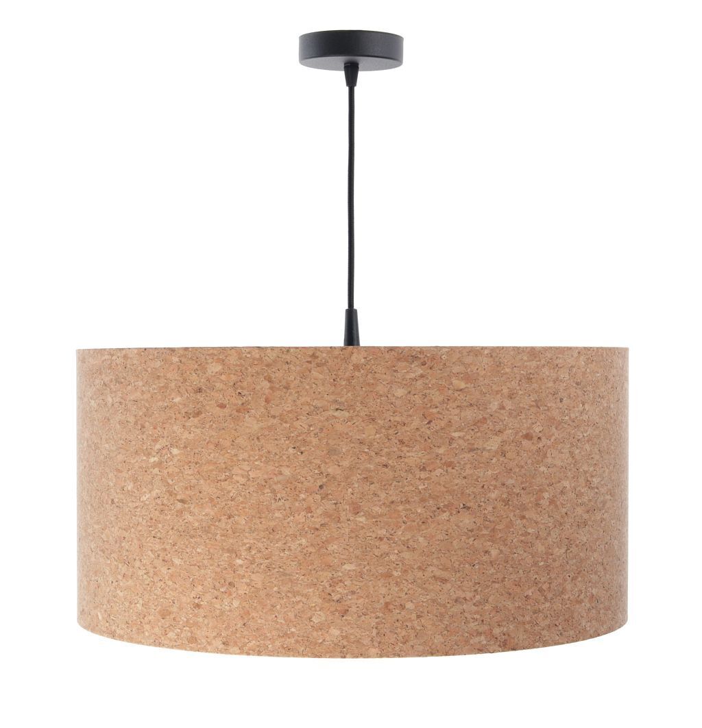 Lampe à suspendre E27 Ø 50 cm Naturel Noir Liège Moderne