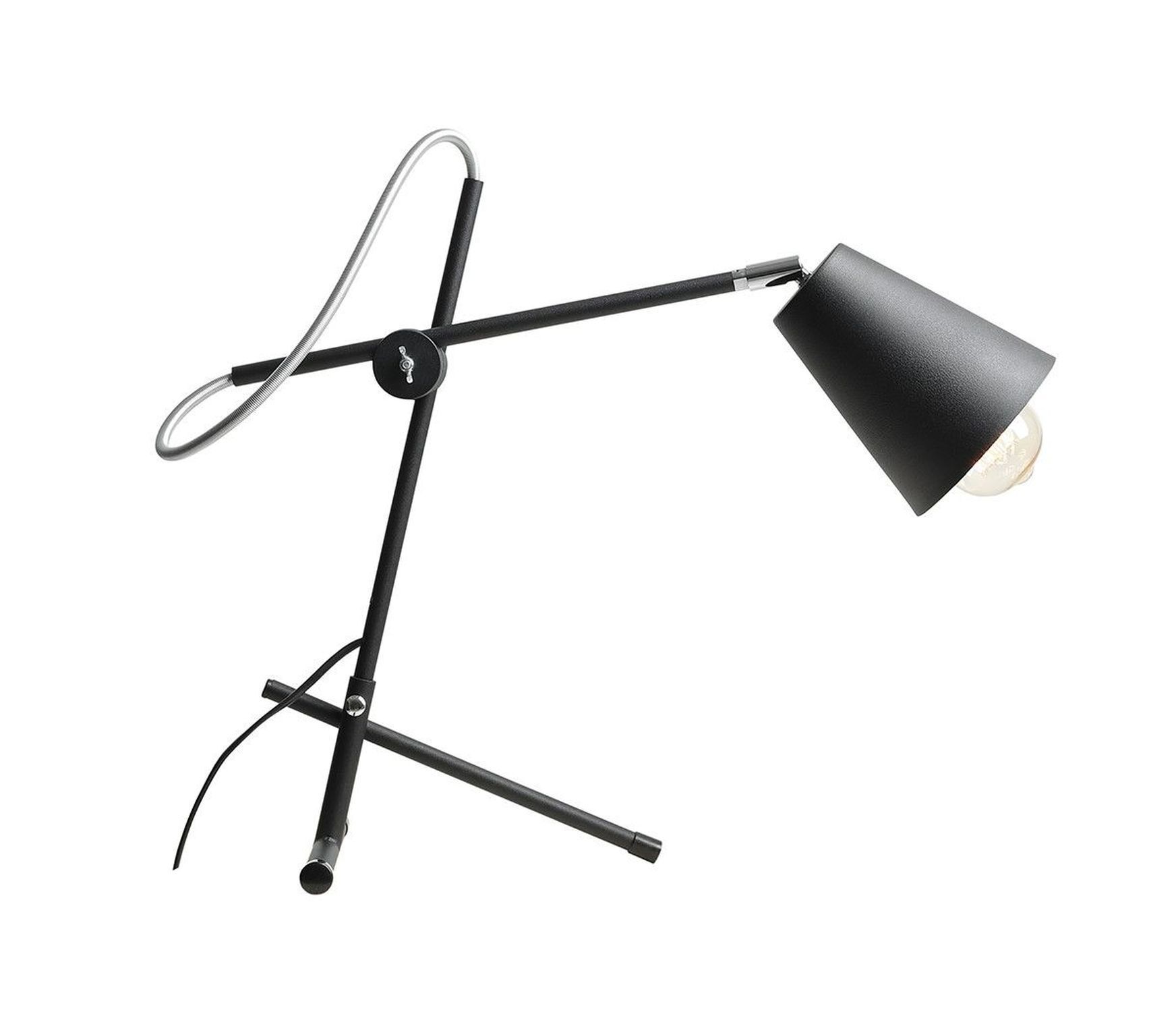 Flexible Wandlampe Schwarz Metall E27 mit Schalter