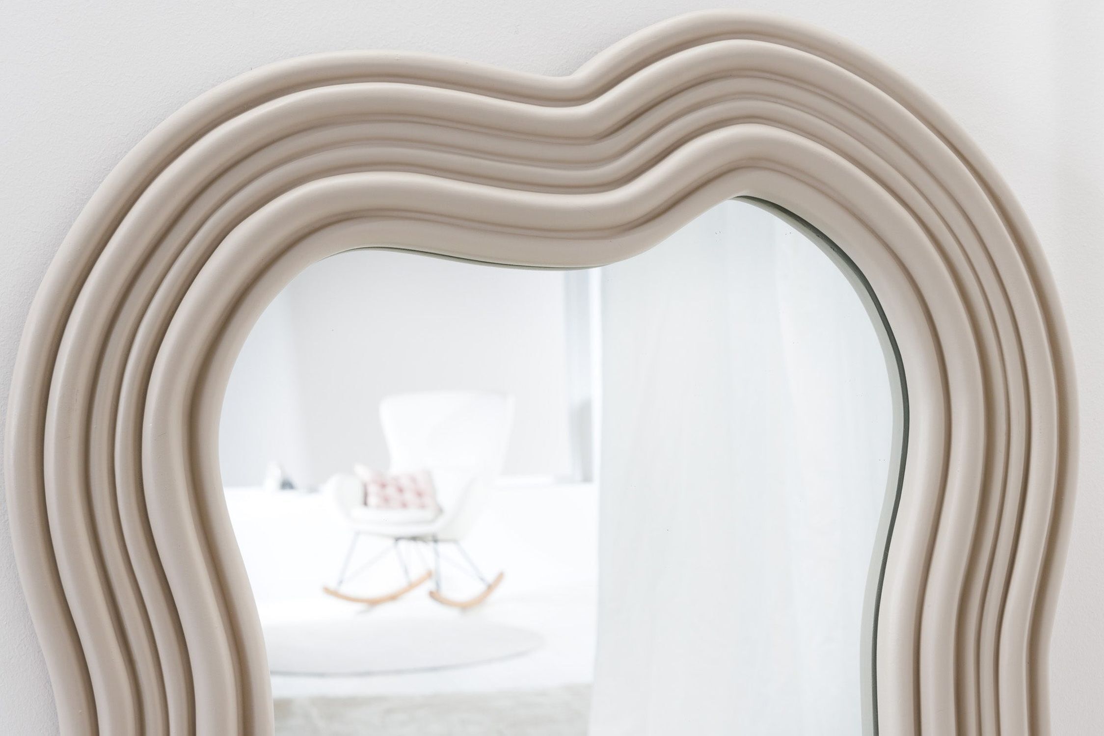 Miroir mural Moderne Greige H : 100 cm design asymétrique Photographie, Drinnen, Innenarchitektur, Spiegel