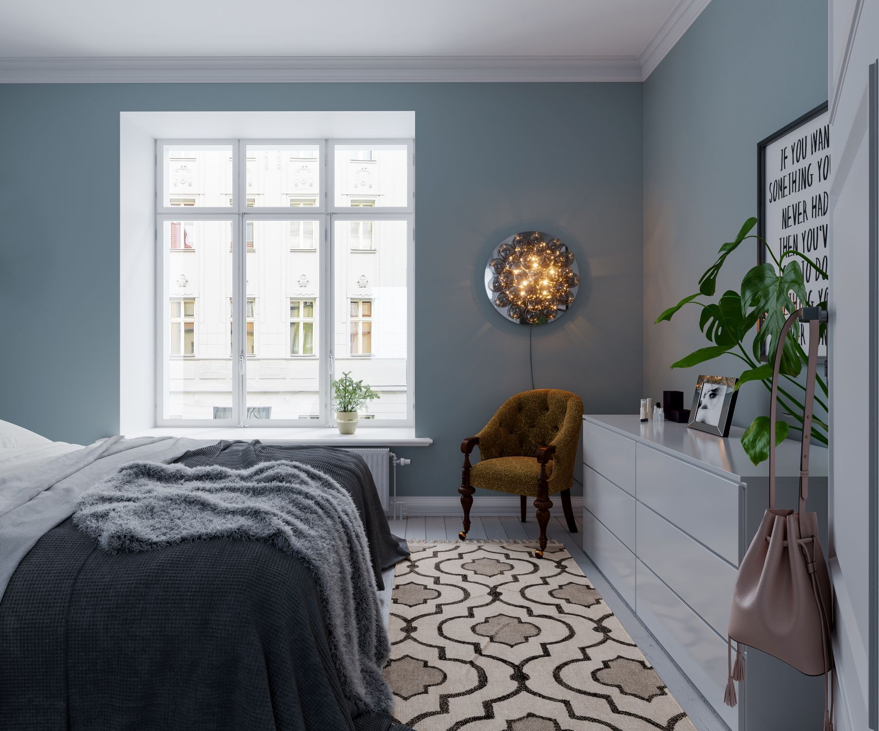 Wandlampe mit Stecker Schalter Rauchglas rund Ø 60 cm groß Dekoration für Zuhause, Drinnen, Innenarchitektur, Teppich, Schlafzimmer