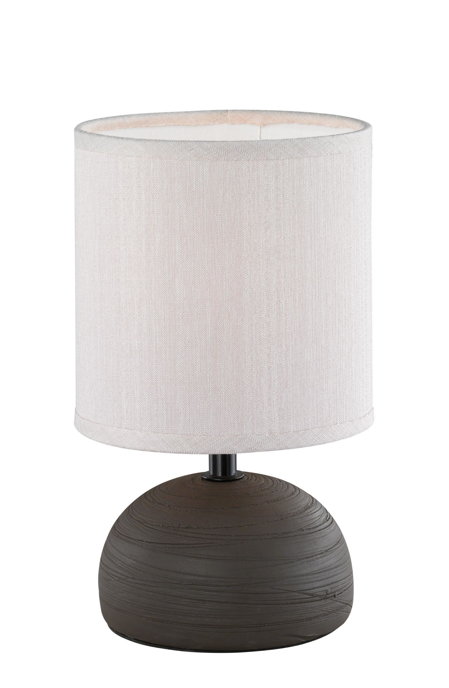 Lampe de table tissu céramique E14 23 cm brun cappuccino