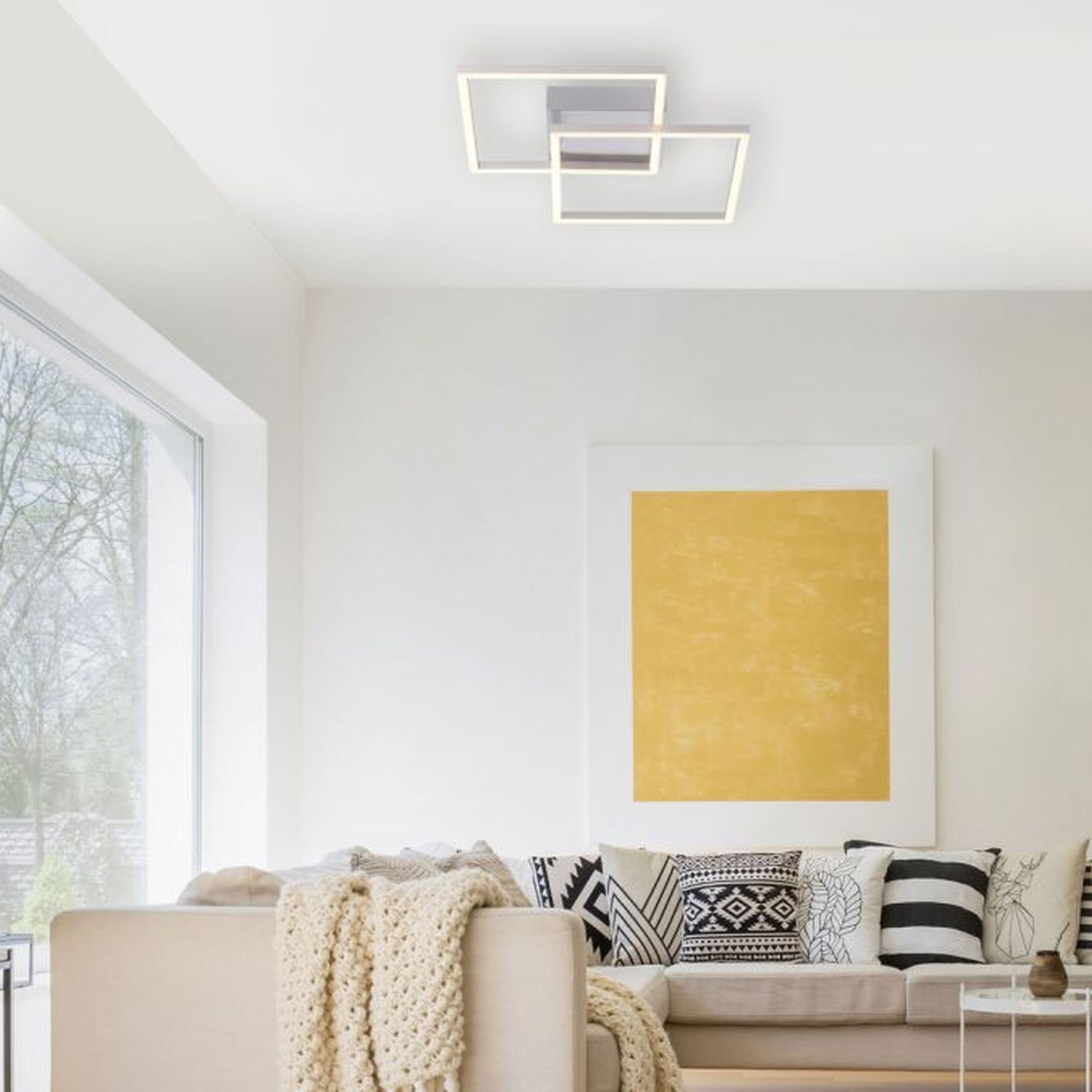 Flexible LED Deckenleuchte in Stahl 3000 K B:35,9 cm Dekoration für Zuhause, Kissen, Innenarchitektur, Couch, Wohnzimmer