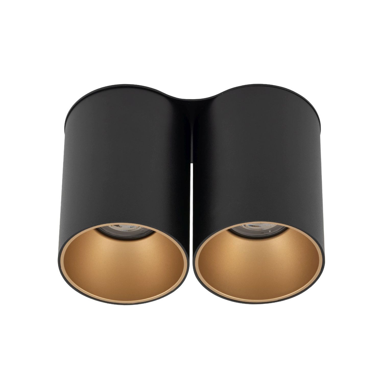 Plafonnier élégant en noir et or 2x GU10 petit