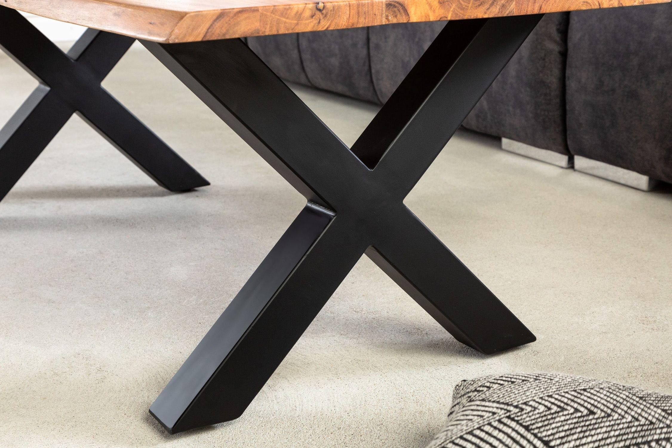 Couchtisch 120 x 60 cm Baumkante x -Beine Industrial Moebel, Tabelle, Kaffeetisch, Esstisch, Schreibtisch