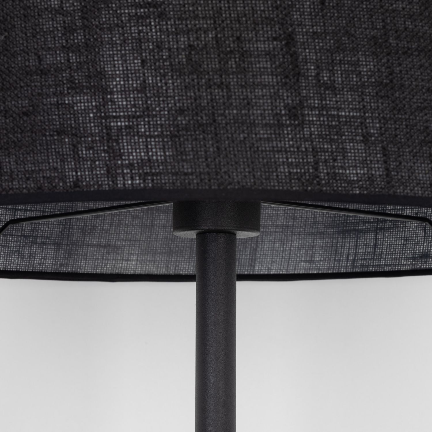 Lampadaire Noir 160 cm Ø 50 cm Métal Tissu E27