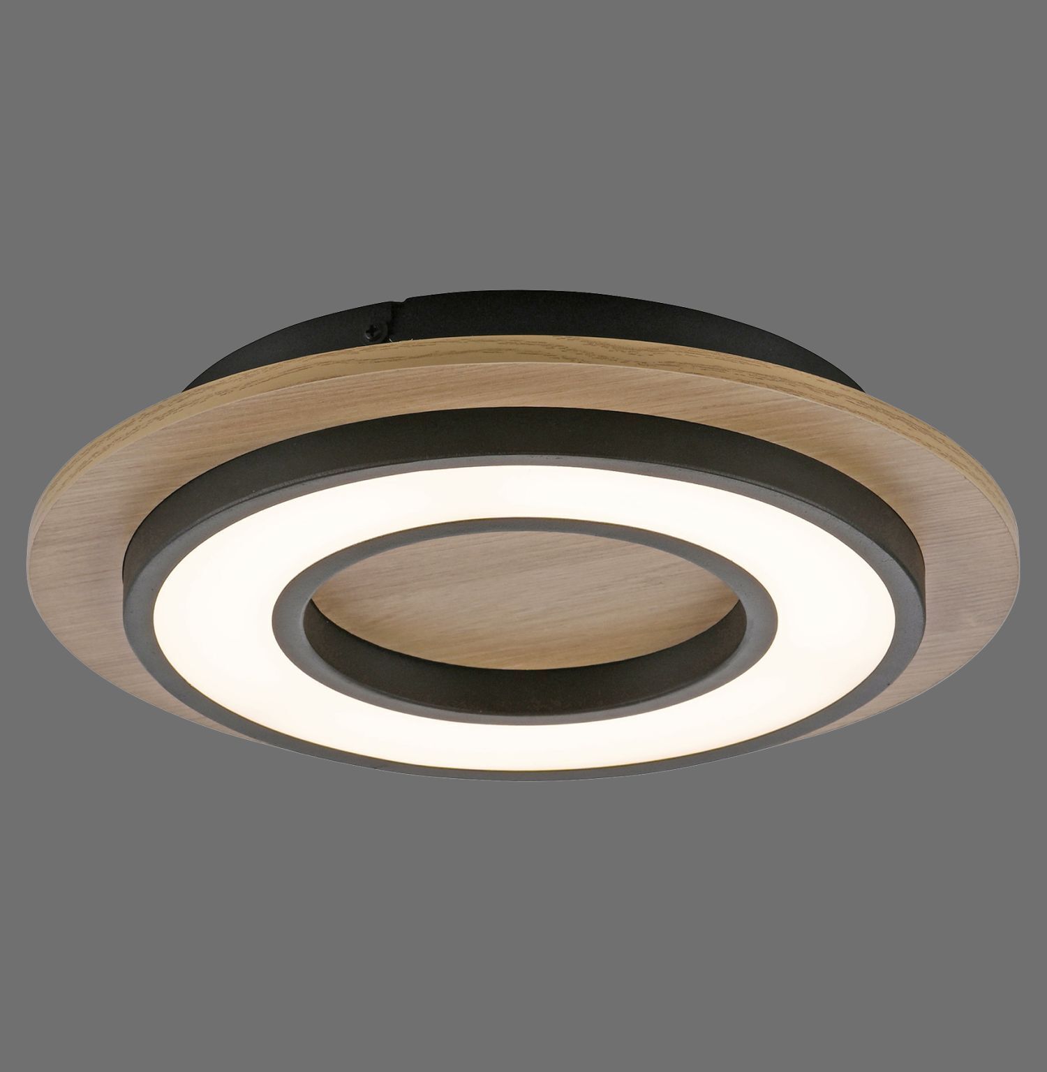 LED Deckenlampe Holz Metall 3000 K wohnlich blendarm Deckenleuchte