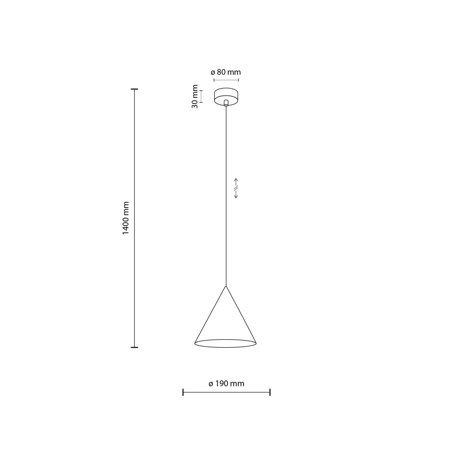 Lampe à suspendre brune Ø 19 cm H : max. 155 cm réglable métal E27