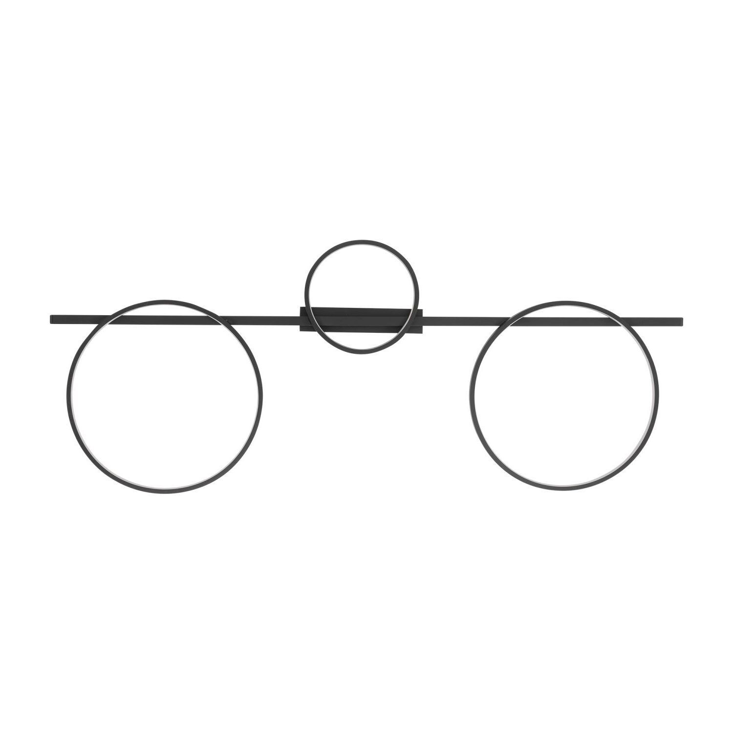 Plafonnier LED noir 100 cm de long 4000 K 1200 lm