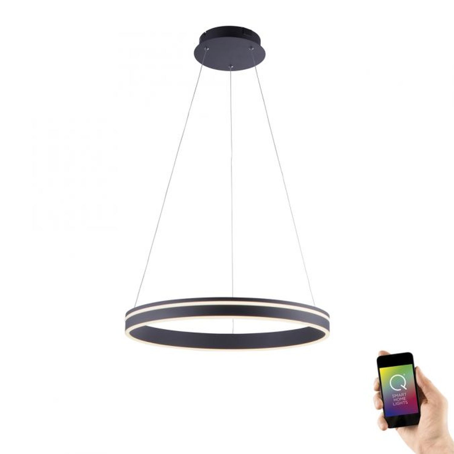 LED Hängelampe Ring Ø59 cm 38 W dimmbar Fernbedienung Lampe