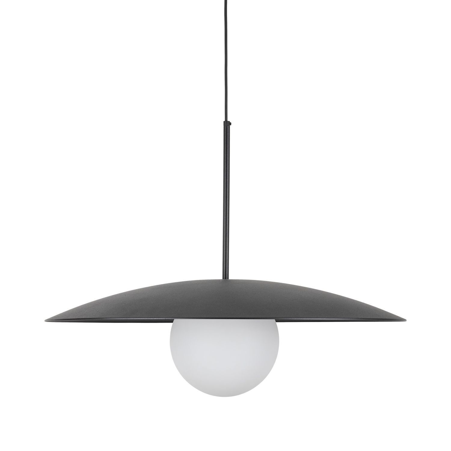 Blendarme Pendelleuchte Schwarz Metall Glas E27 Ø65 cm