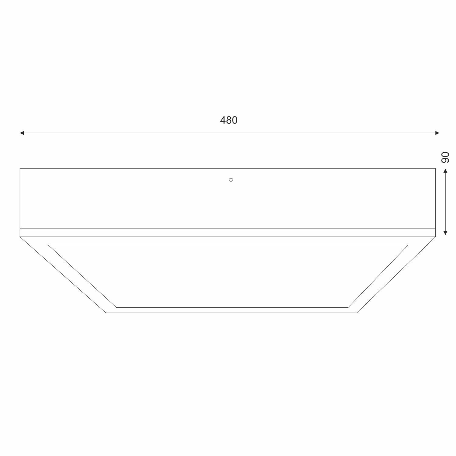 Deckenleuchte eckig B: 48 cm Holz Metall für 4x E27