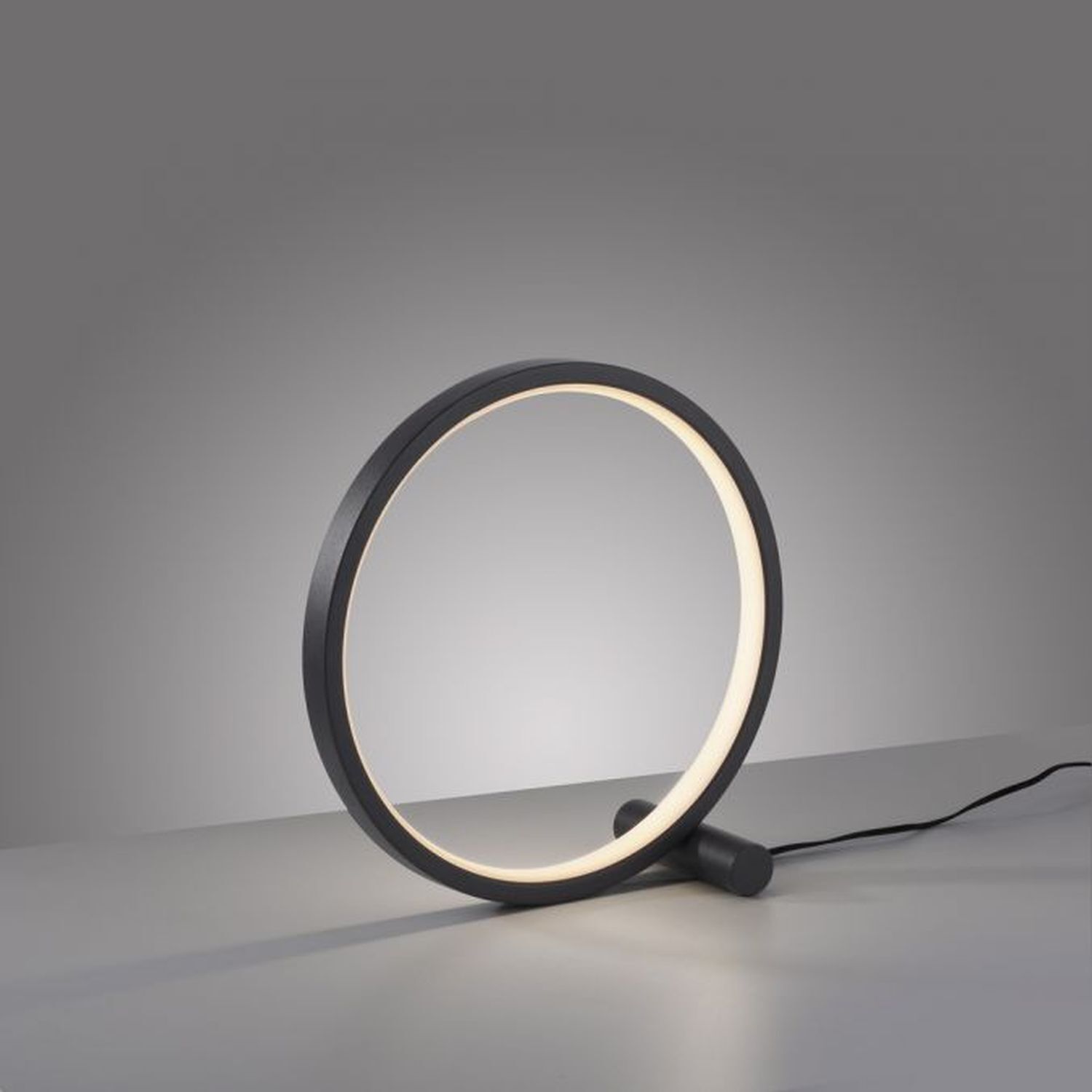 LED Tischlampe Schwarz Metall Ring H:25,5 cm 1290 lm Photographie