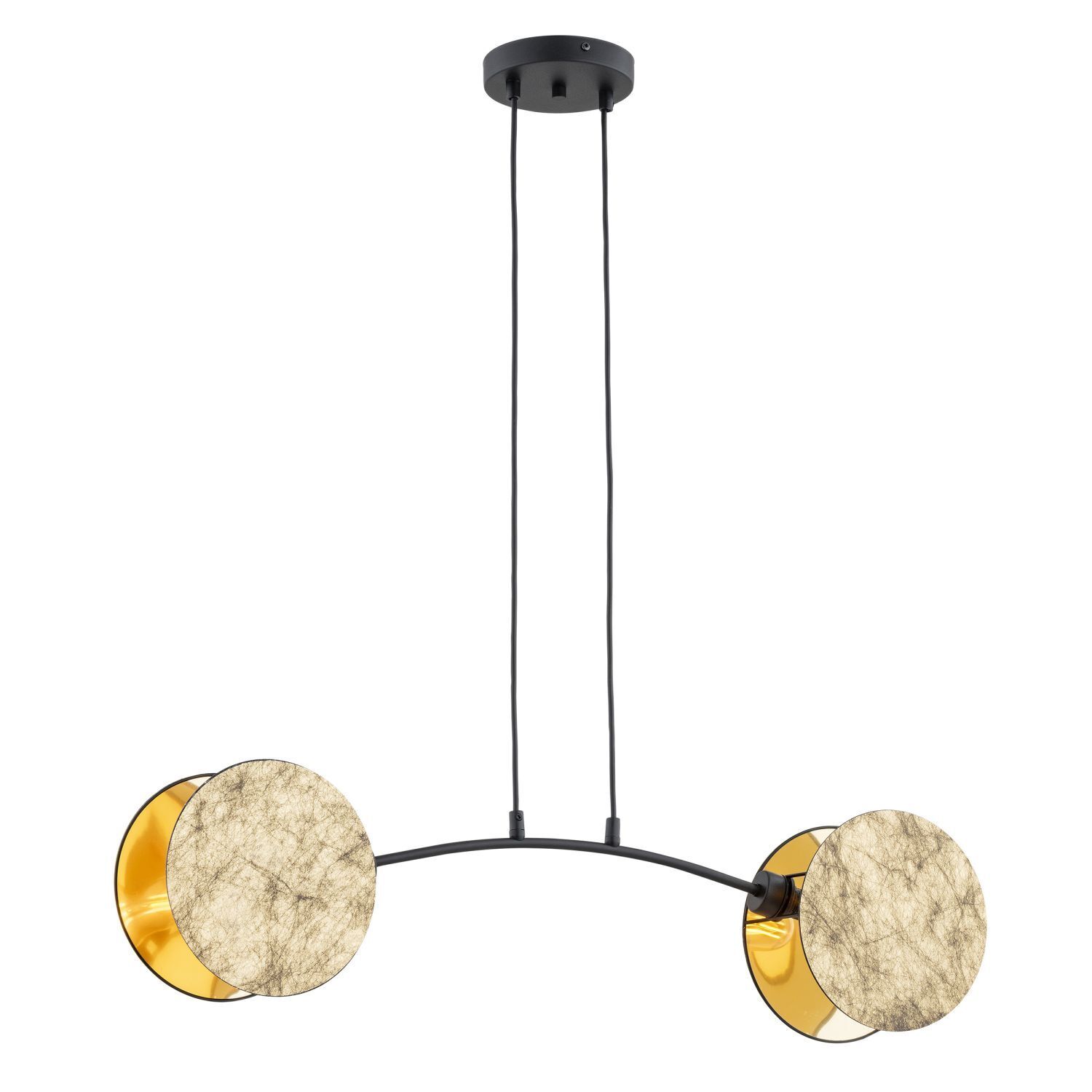 Suspension tissu métal L : 82 cm 2 flammes E27 THAIS