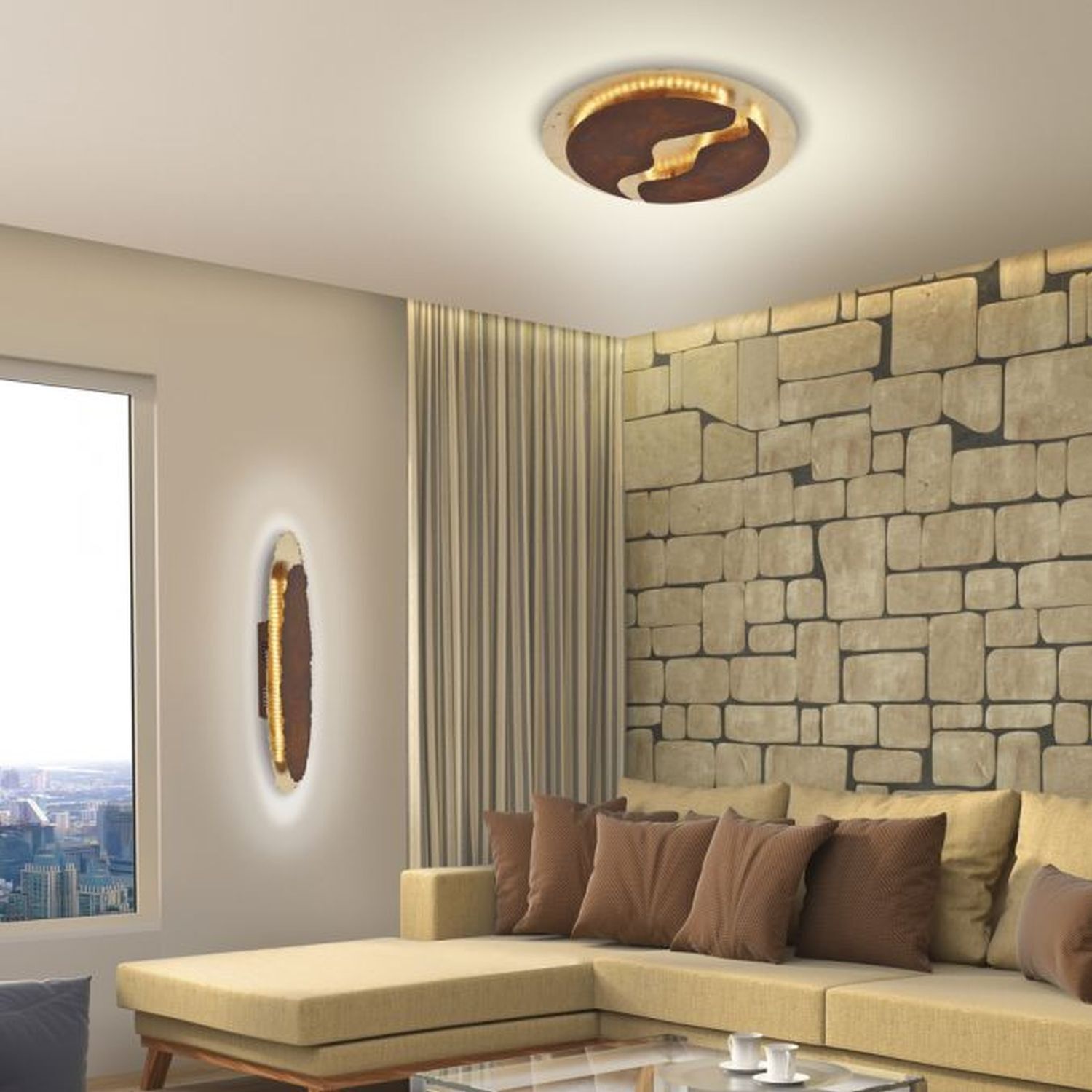 Drinnen, Innenarchitektur, Wohnzimmer, Deckenleuchte, Dekoration für Zuhause