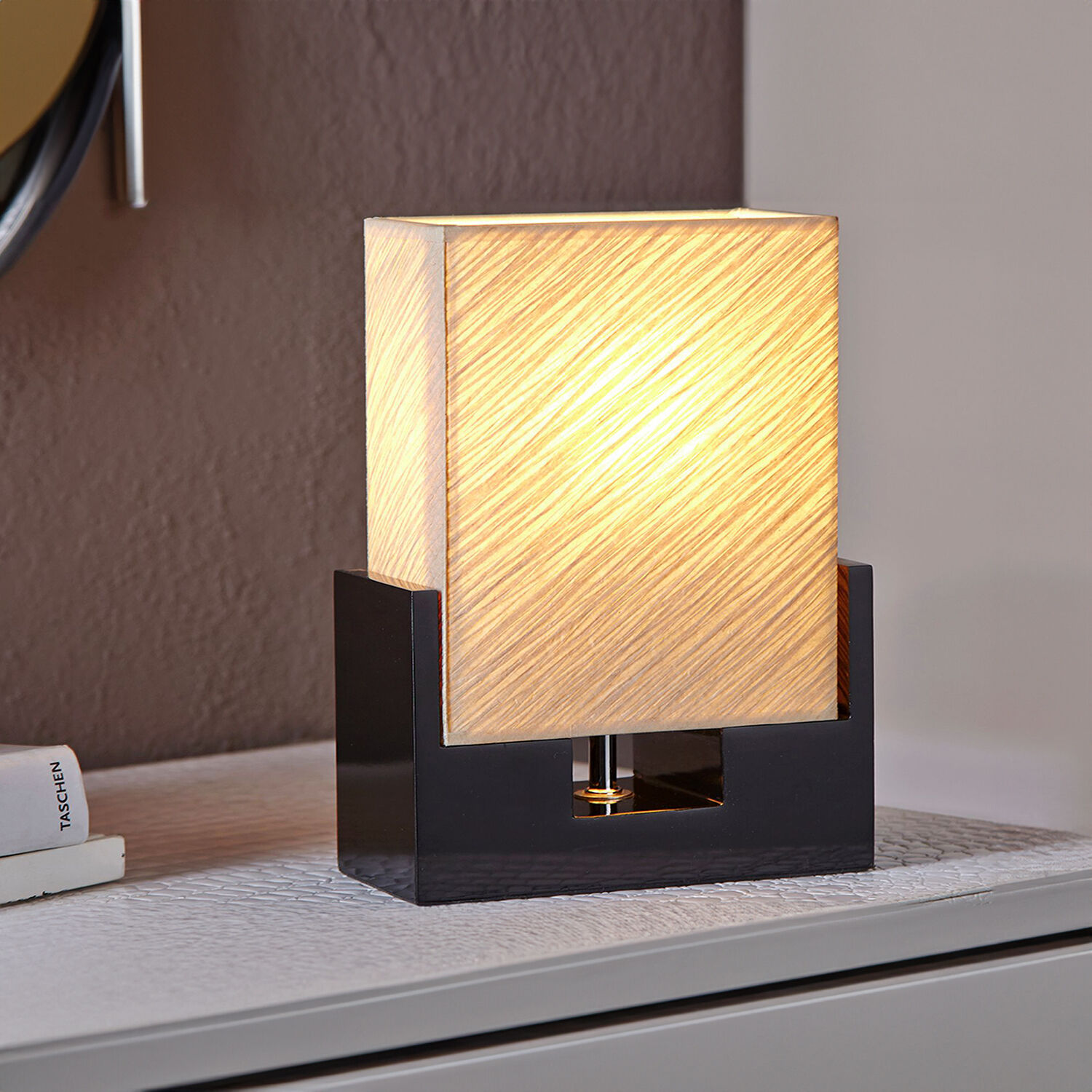 Noble lampe de table papier Bauhaus angulaire 25cm Lampe, Tischlampe, Lampenschirm