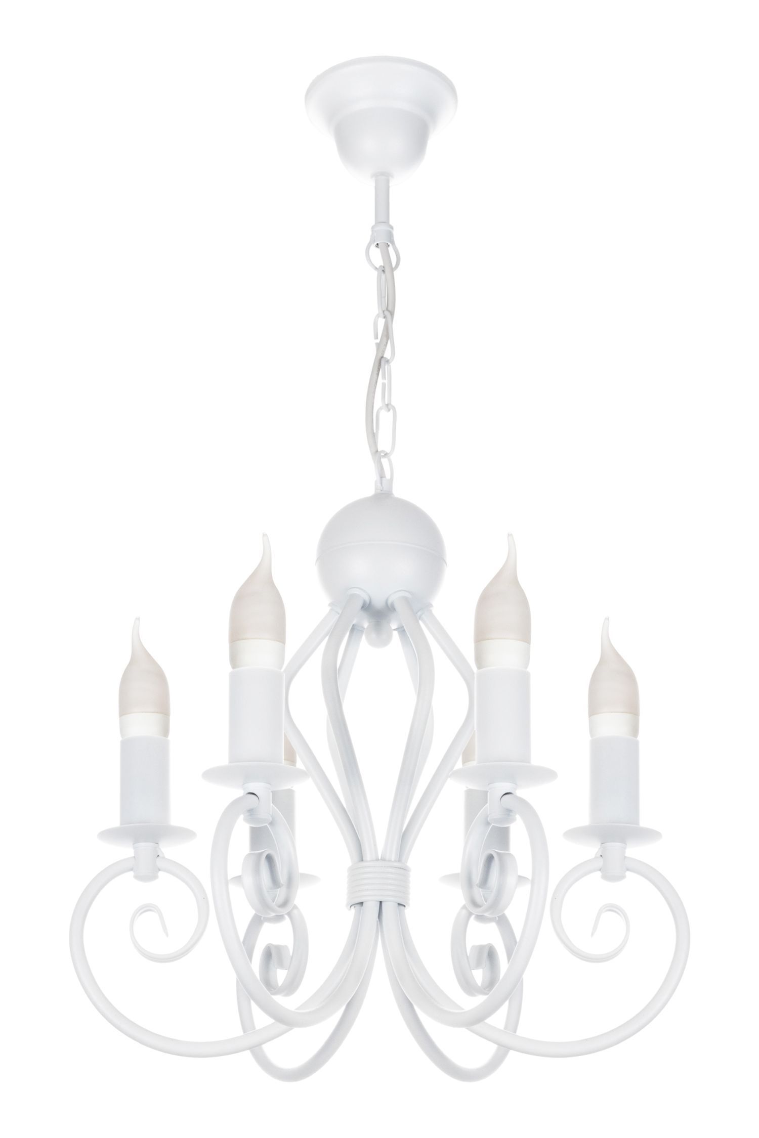 Vintage Kronleuchter Weiß E14 6-flammig Klassisch