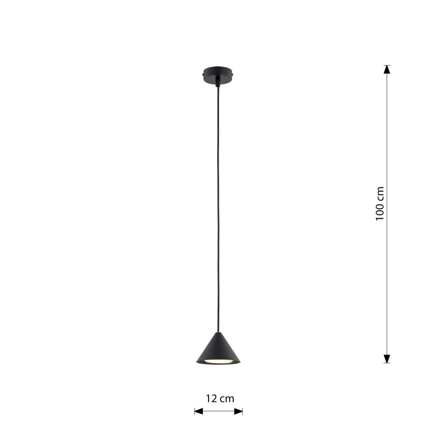 Hängeleuchte Schwarz Ø 12 cm schmal GX53 Metall MIRA Lampe