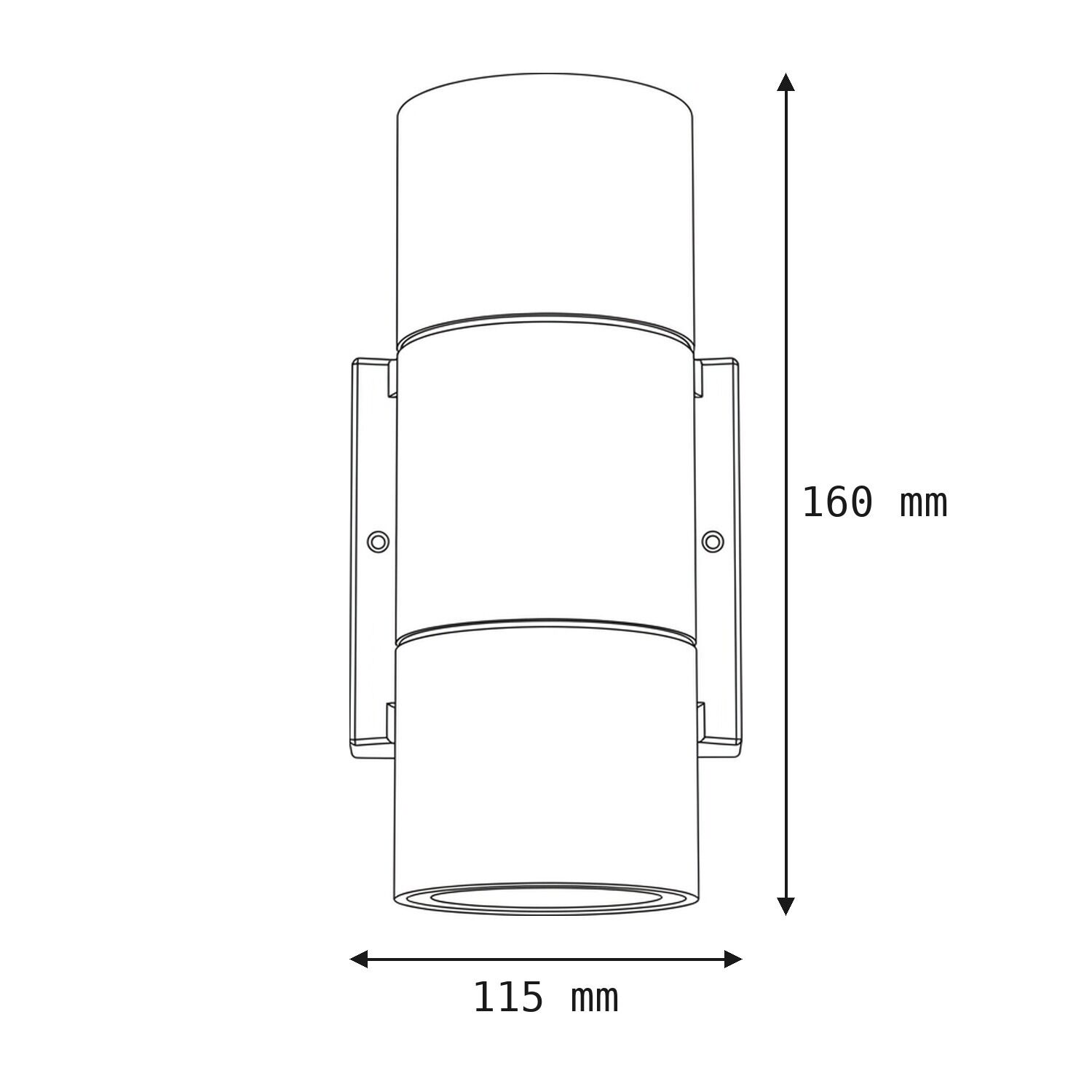 le127435-wandlampe-garten-terrasse-aussen-aluminium-modern-2-flammig-gu10-ip44-grau-anthrazit-08 Wandlampe, Wandleuchte, Metall, Weiß, Gruppe 160mm
