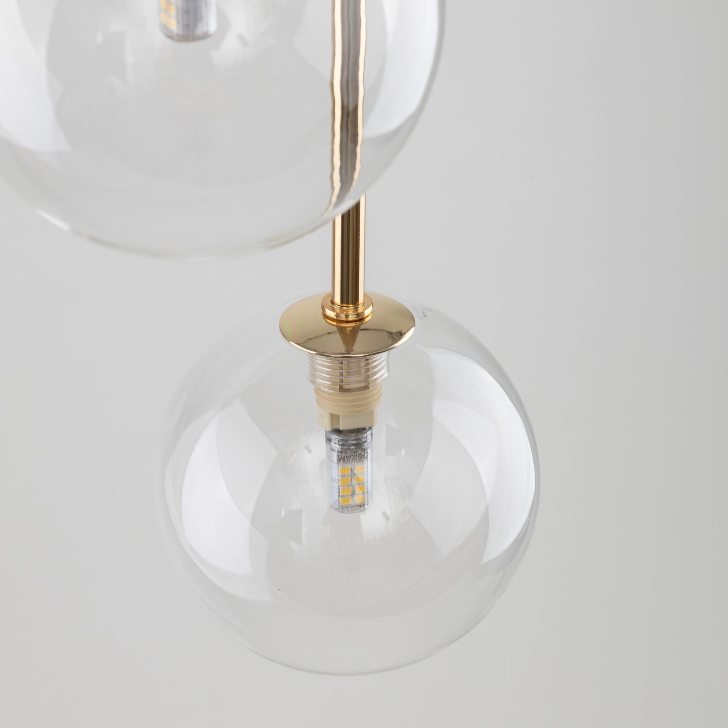Suspension 3 flammes réglable verre métal Ø 25 cm G9