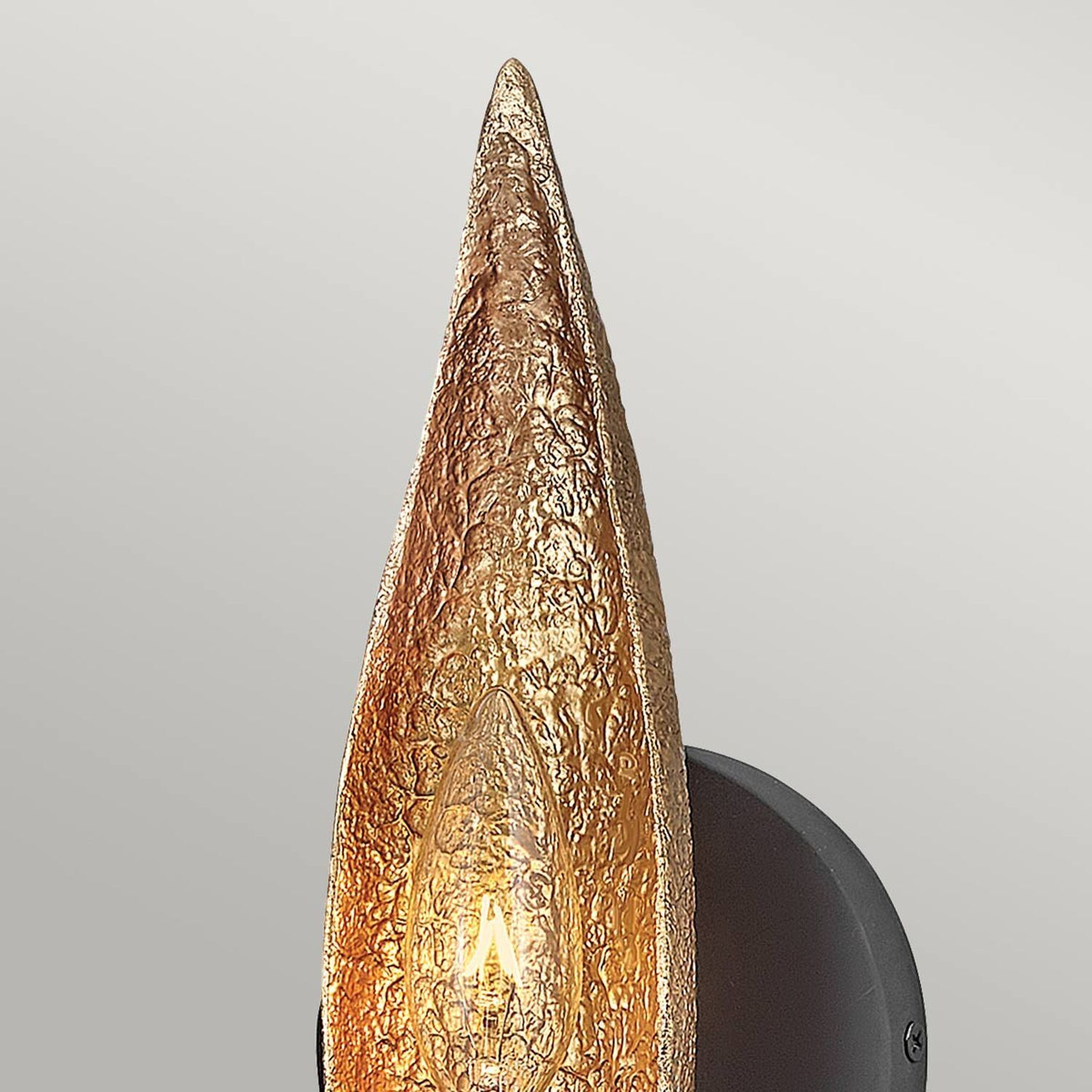 Wandleuchte Schwarz Gold 33 cm hoch für E14 IZORA