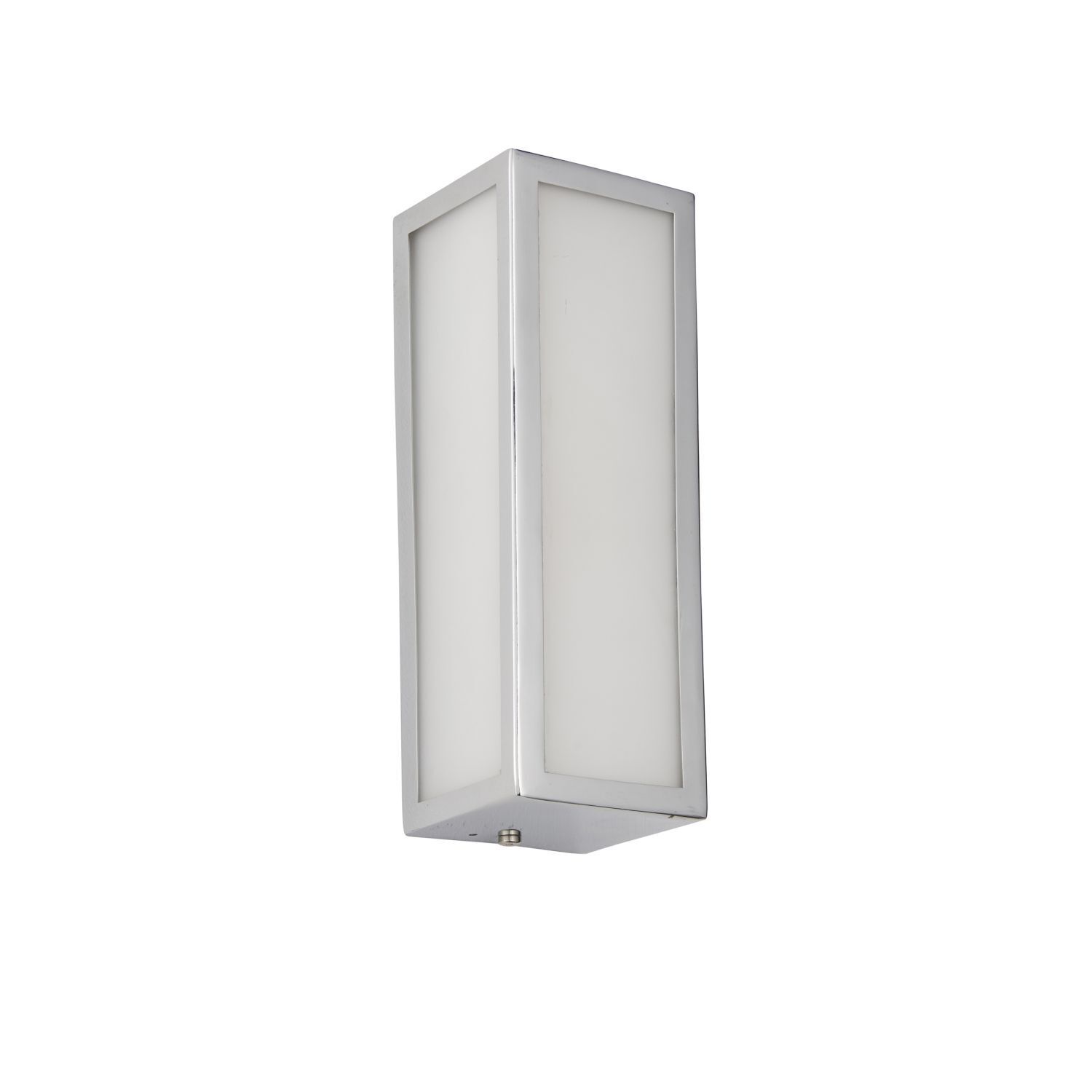 Badezimmerlampe Wand IP44 Glas Metall H: 21,5 cm Chrom Weiß G9