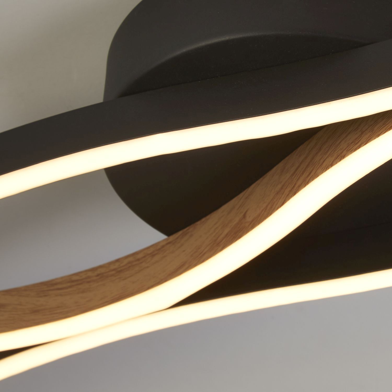 Dimmbare LED Deckenlampe Schwarz Natur L:108 cm 953 lm