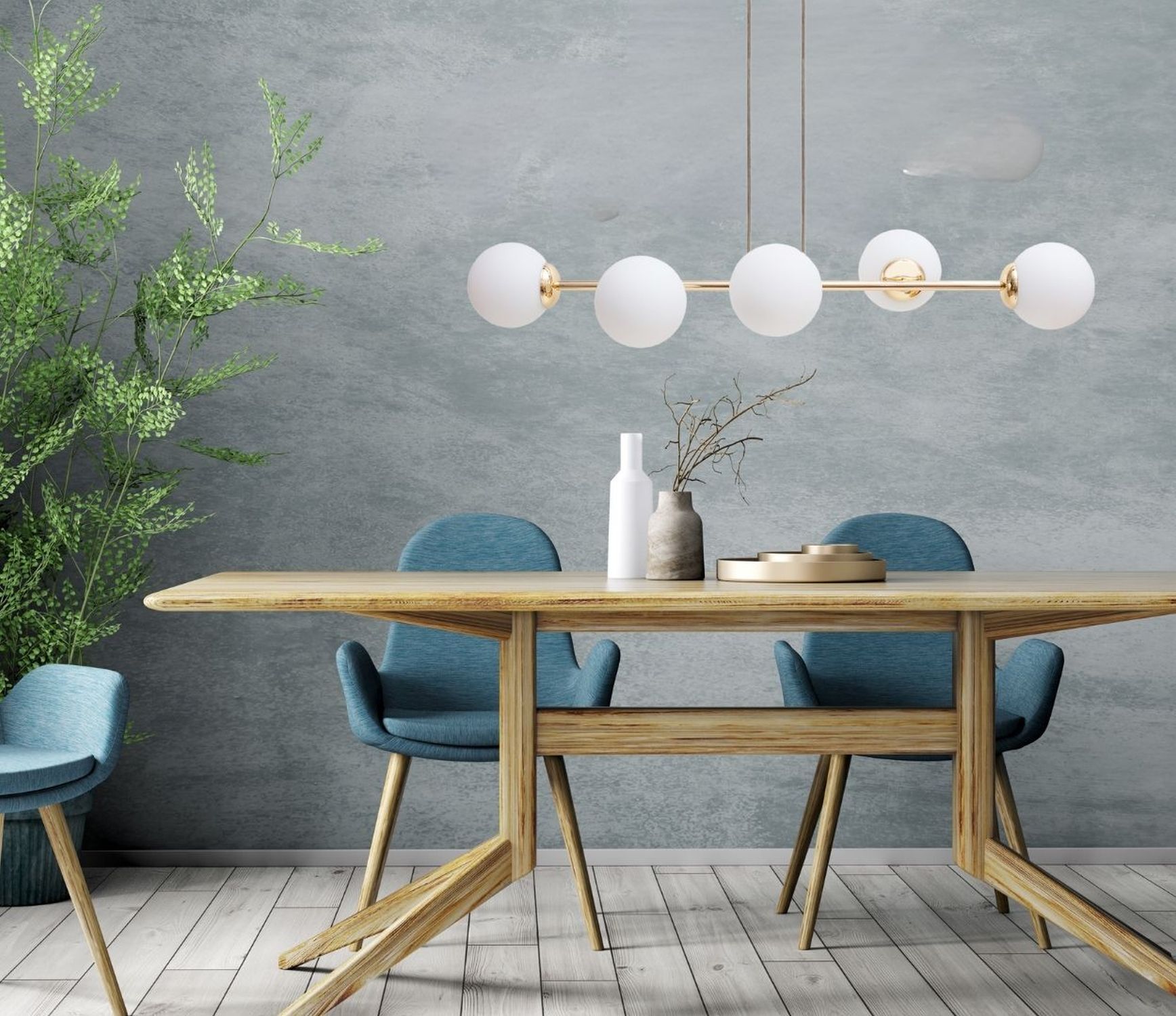 Große Hängelampe blendarm Glas Metall 100 cm E27 Gold Moebel, Tabelle, Esstisch, Tischplatte, Innenarchitektur